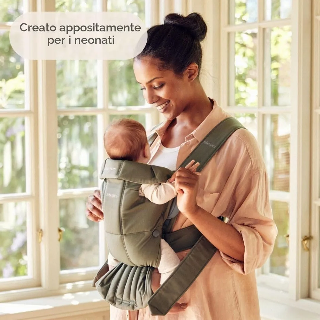 BabyBjörn Marsupio Mini, Tessuto, Verde Scuro - immagine 5