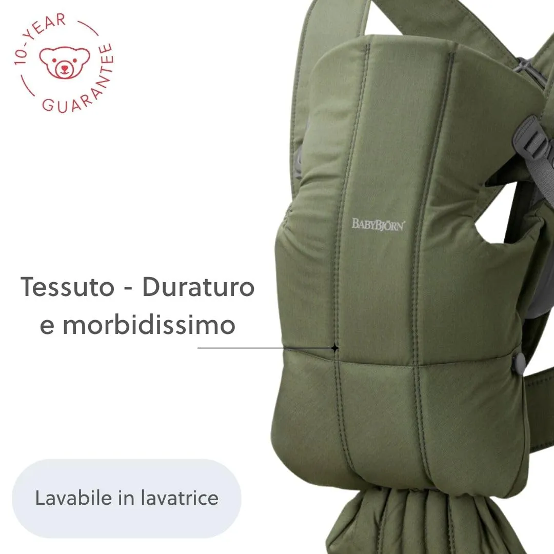 BabyBjörn Marsupio Mini, Tessuto, Verde Scuro - immagine 6