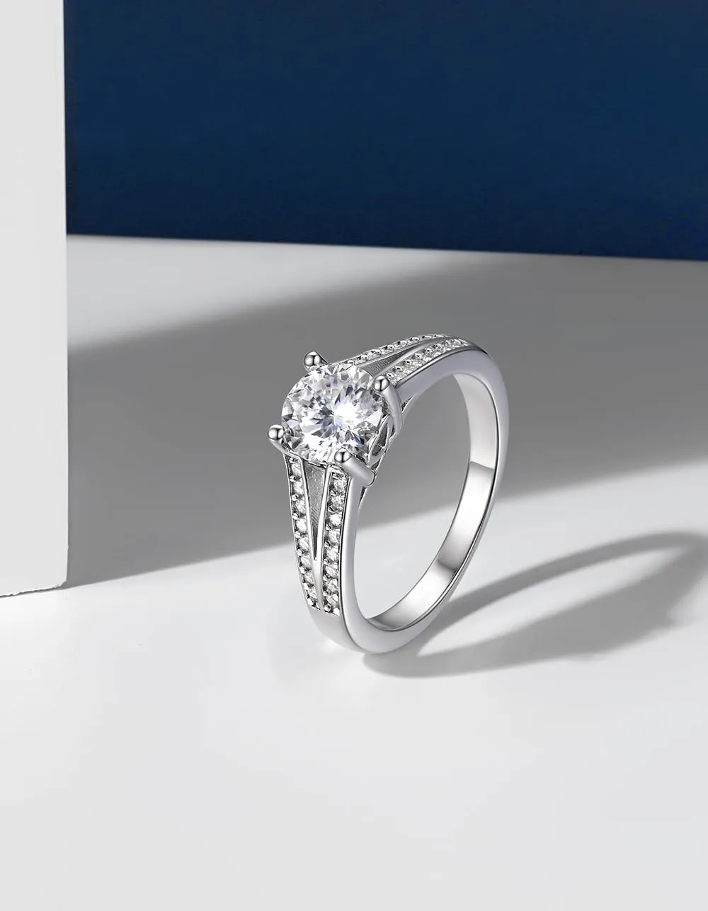 MomentWish Moissanite Anello 1ct Argento 925 Taglia 52 - immagine 8