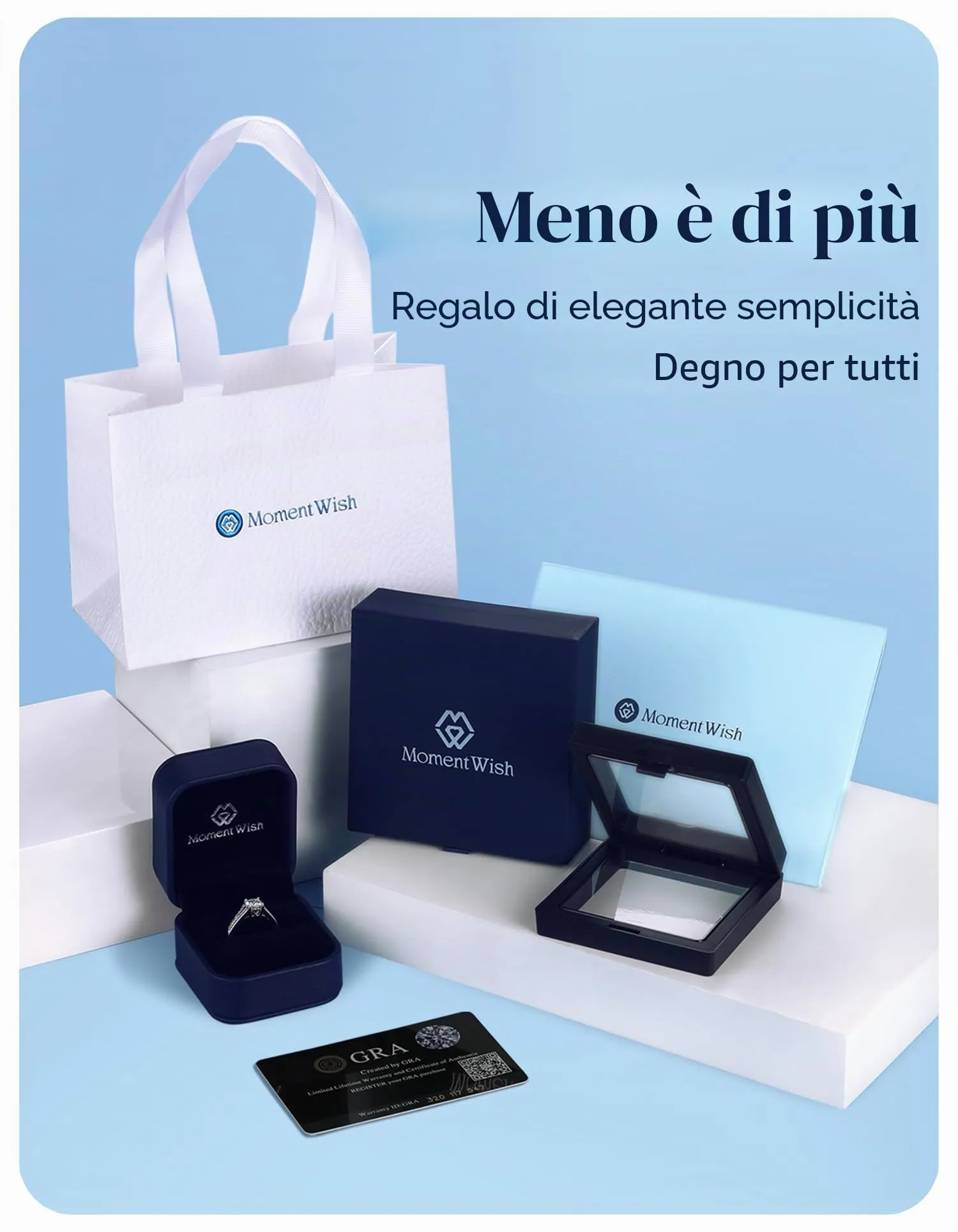 MomentWish Moissanite Anello 1ct Argento 925 Taglia 53 - immagine 7