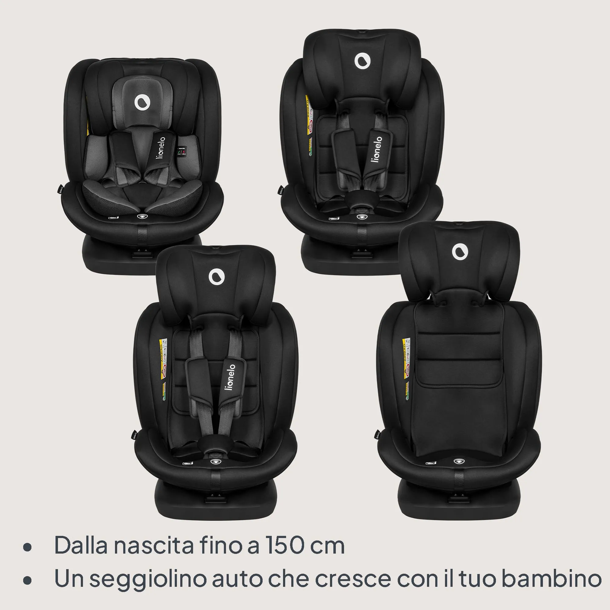 Lionelo Bastiaan i-Size Seggiolino Auto Evolutivo 4 in 1 40-150 cm ISOFIX - immagine 3