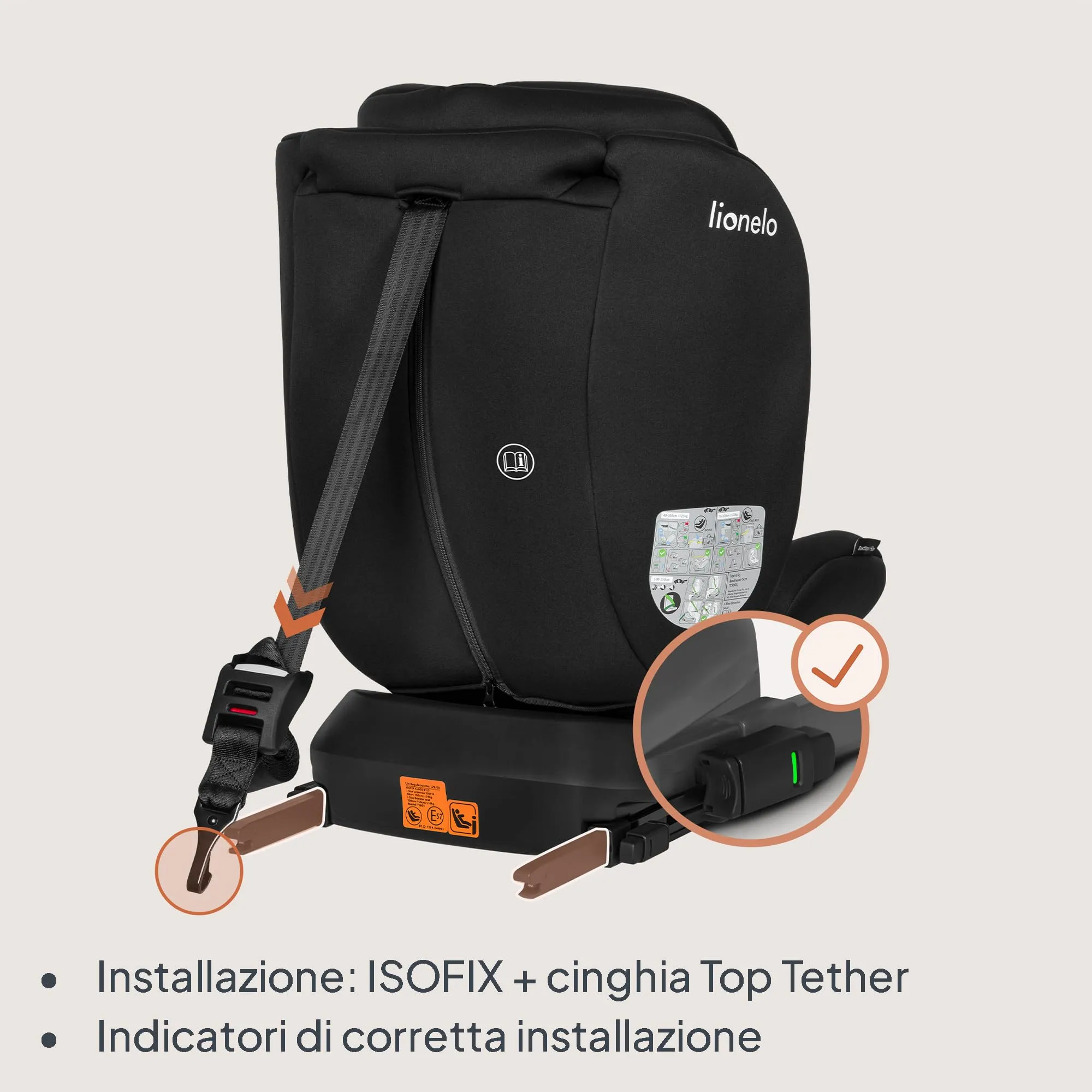 Lionelo Bastiaan i-Size Seggiolino Auto Evolutivo 4 in 1 40-150 cm ISOFIX - immagine 6