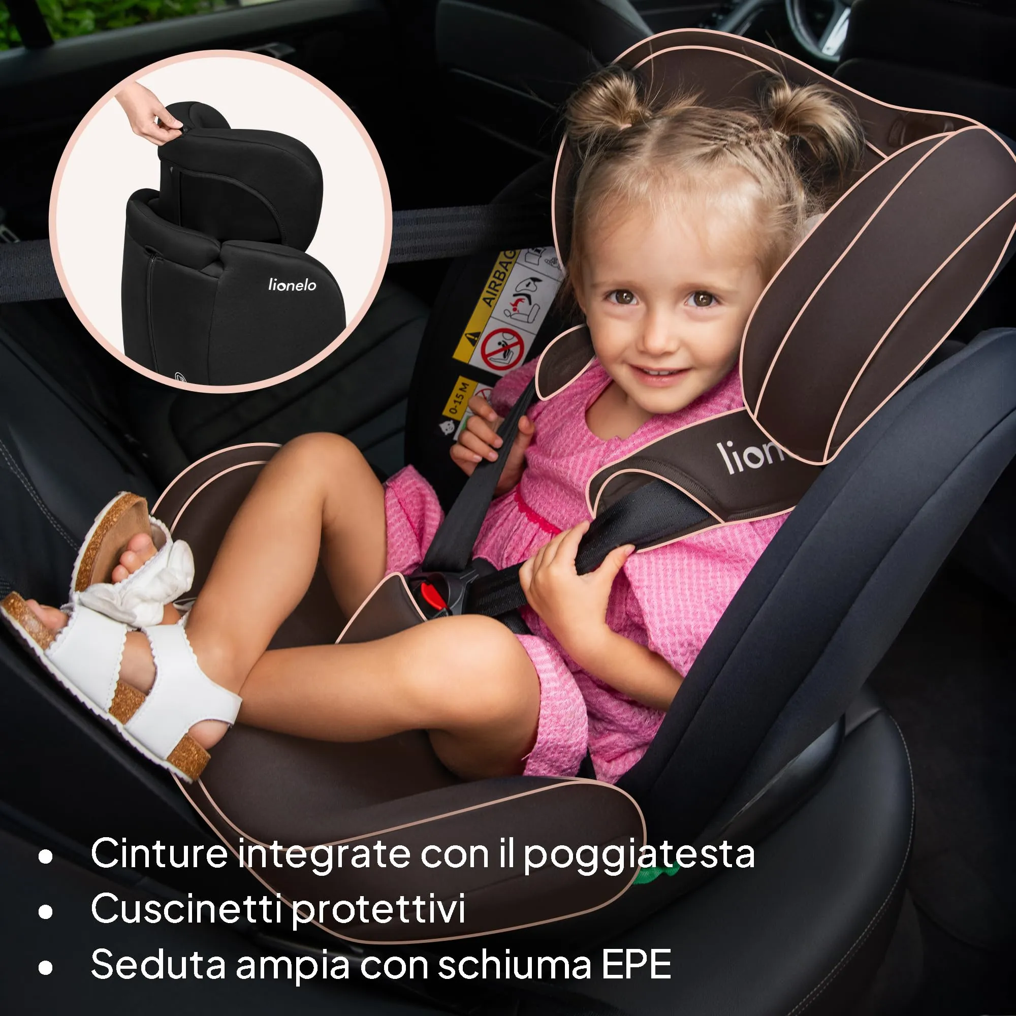 Lionelo Bastiaan i-Size Seggiolino Auto Evolutivo 4 in 1 40-150 cm ISOFIX - immagine 8