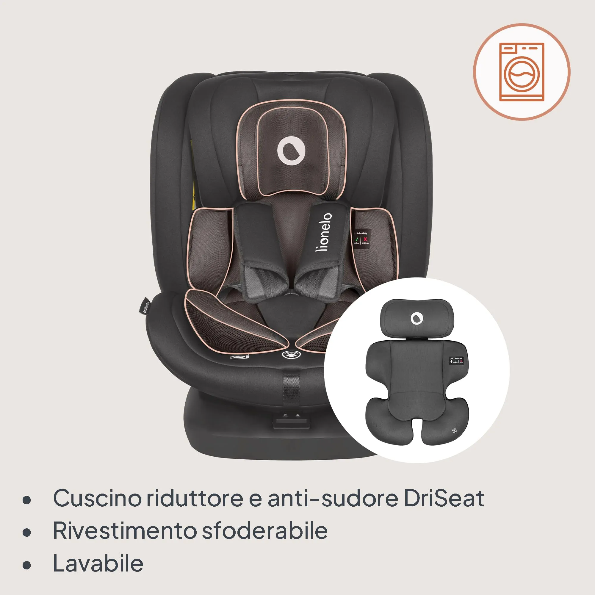 Lionelo Bastiaan i-Size Seggiolino Auto Evolutivo 4 in 1 40-150 cm ISOFIX - immagine 9