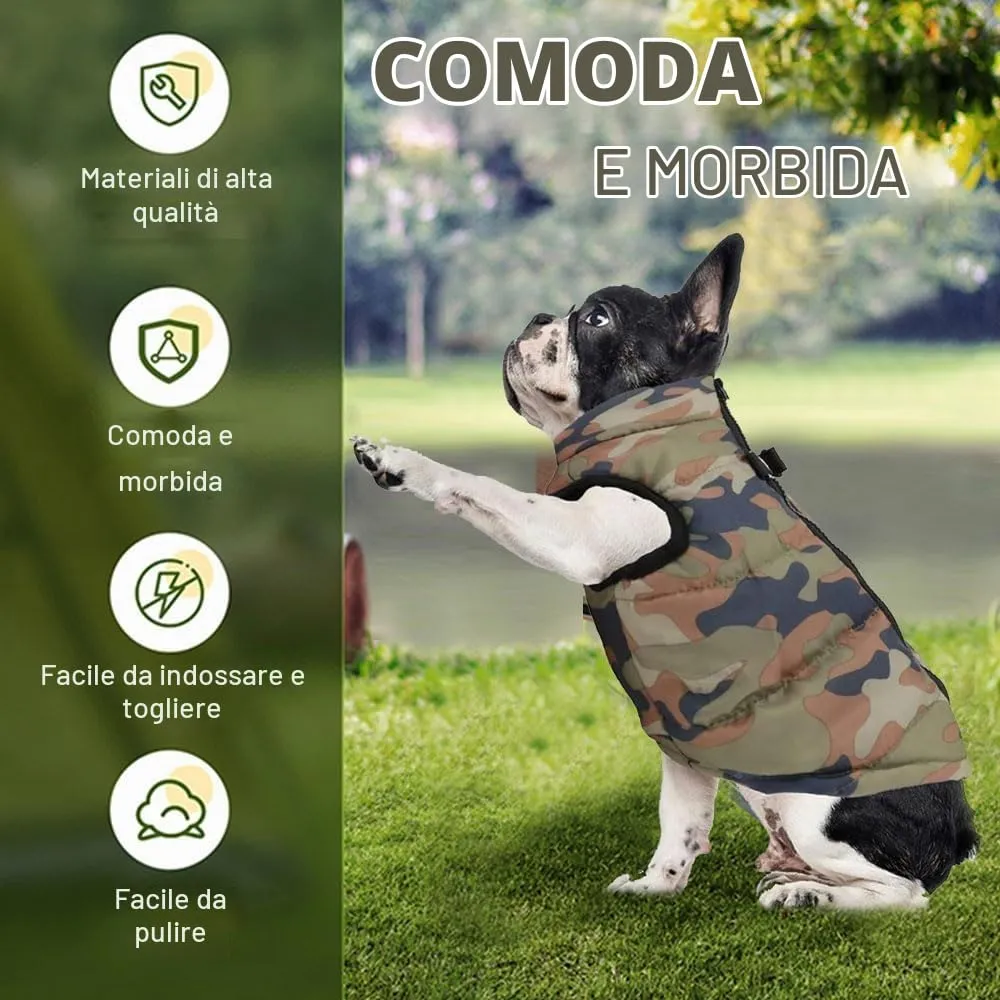 Voarge Giacca Invernale per Cani di Piccola Taglia con Cerniera, M, Camouflage - immagine 3