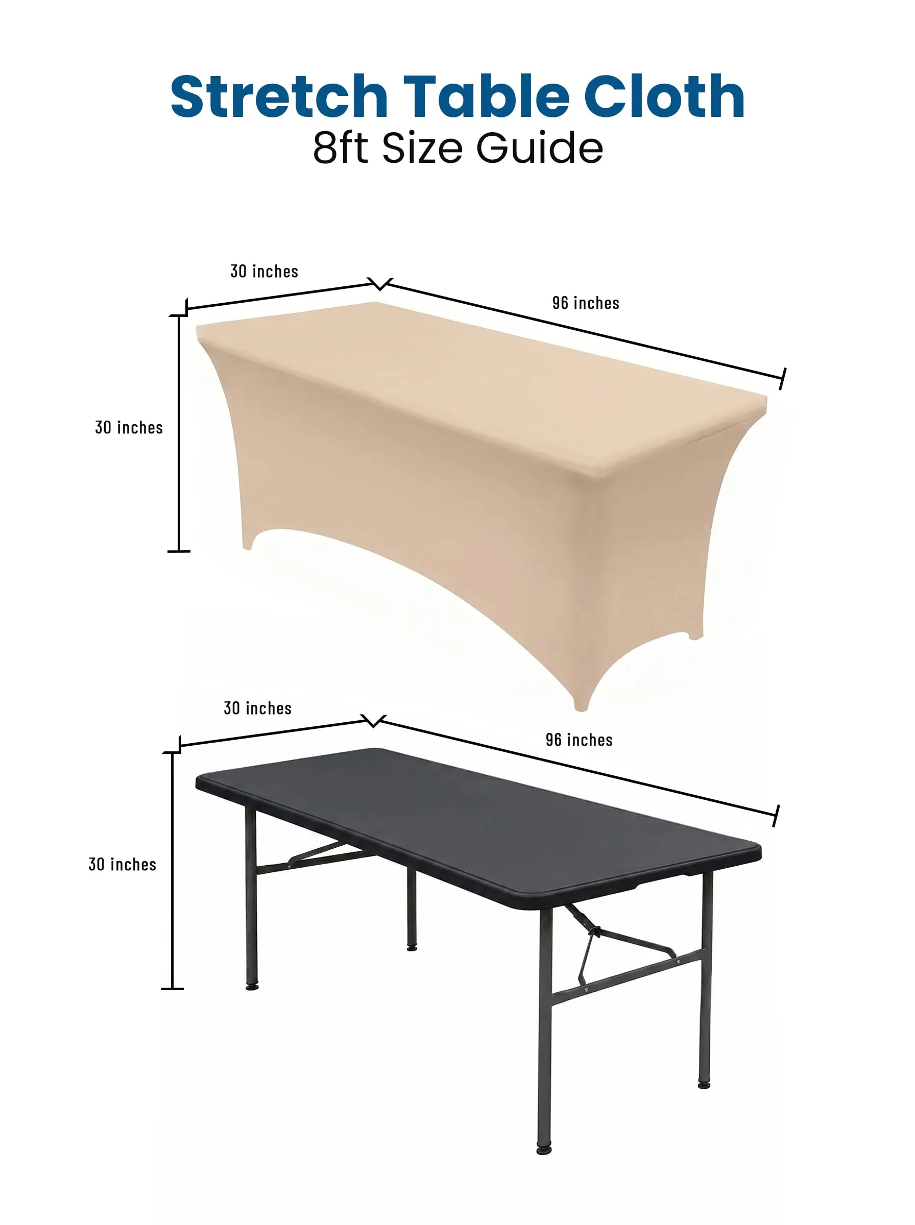 Utopia Kitchen Tovaglia Estensibile in Poliestere e Spandex, 244 cm, Champagne (Confezione da 2) - immagine 4