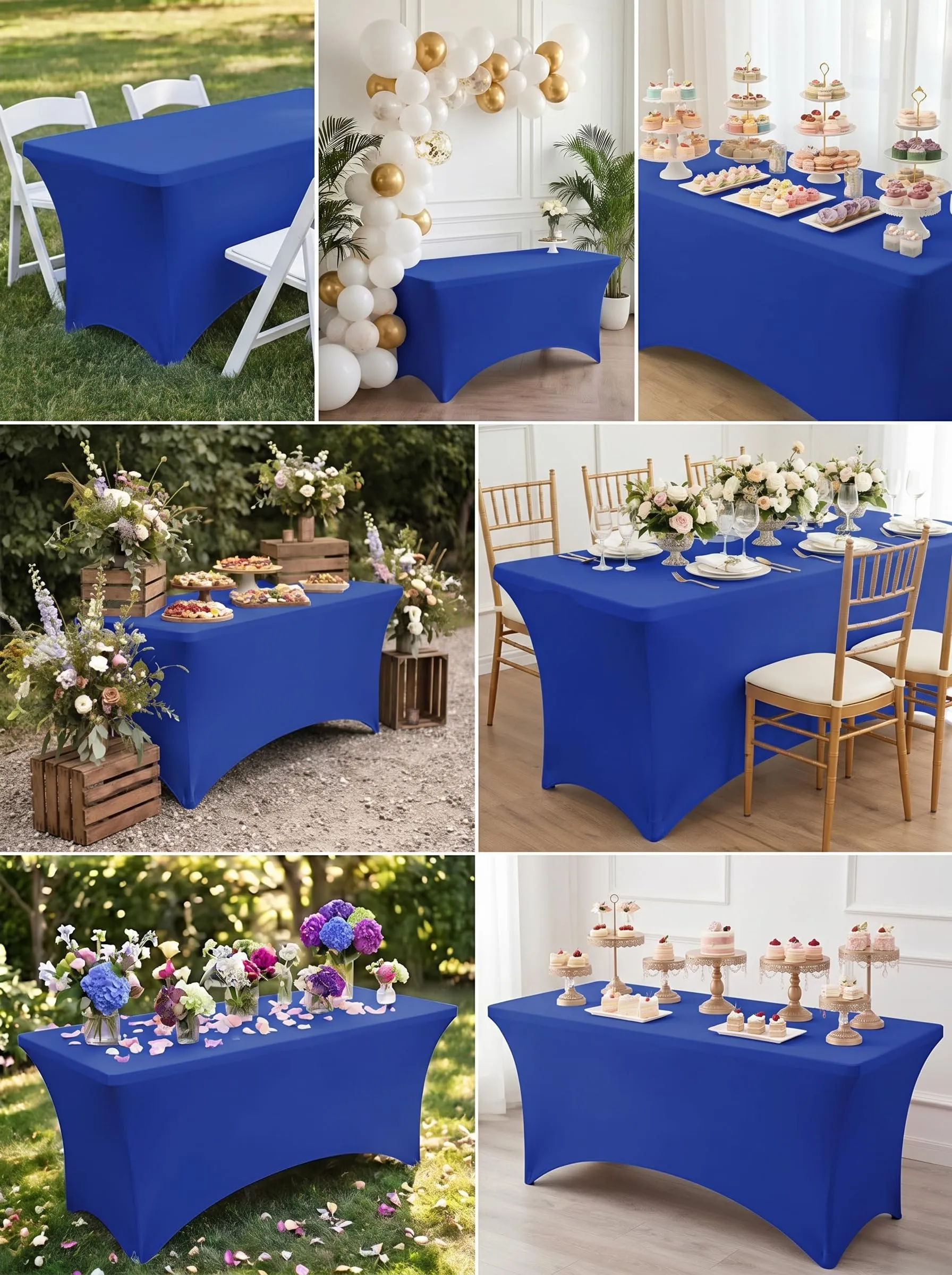 Utopia Kitchen Tovaglia Estensibile in Poliestere e Spandex, 244 cm, Blu (Confezione da 2) - immagine 9