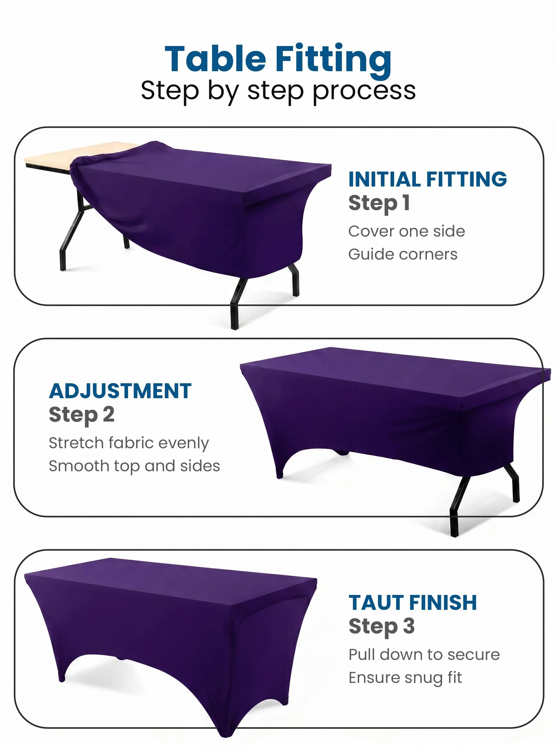 Utopia Kitchen Tovaglia Estensibile in Poliestere e Spandex, 244 cm (8 Piedi), Viola, Confezione da 2 - immagine 2