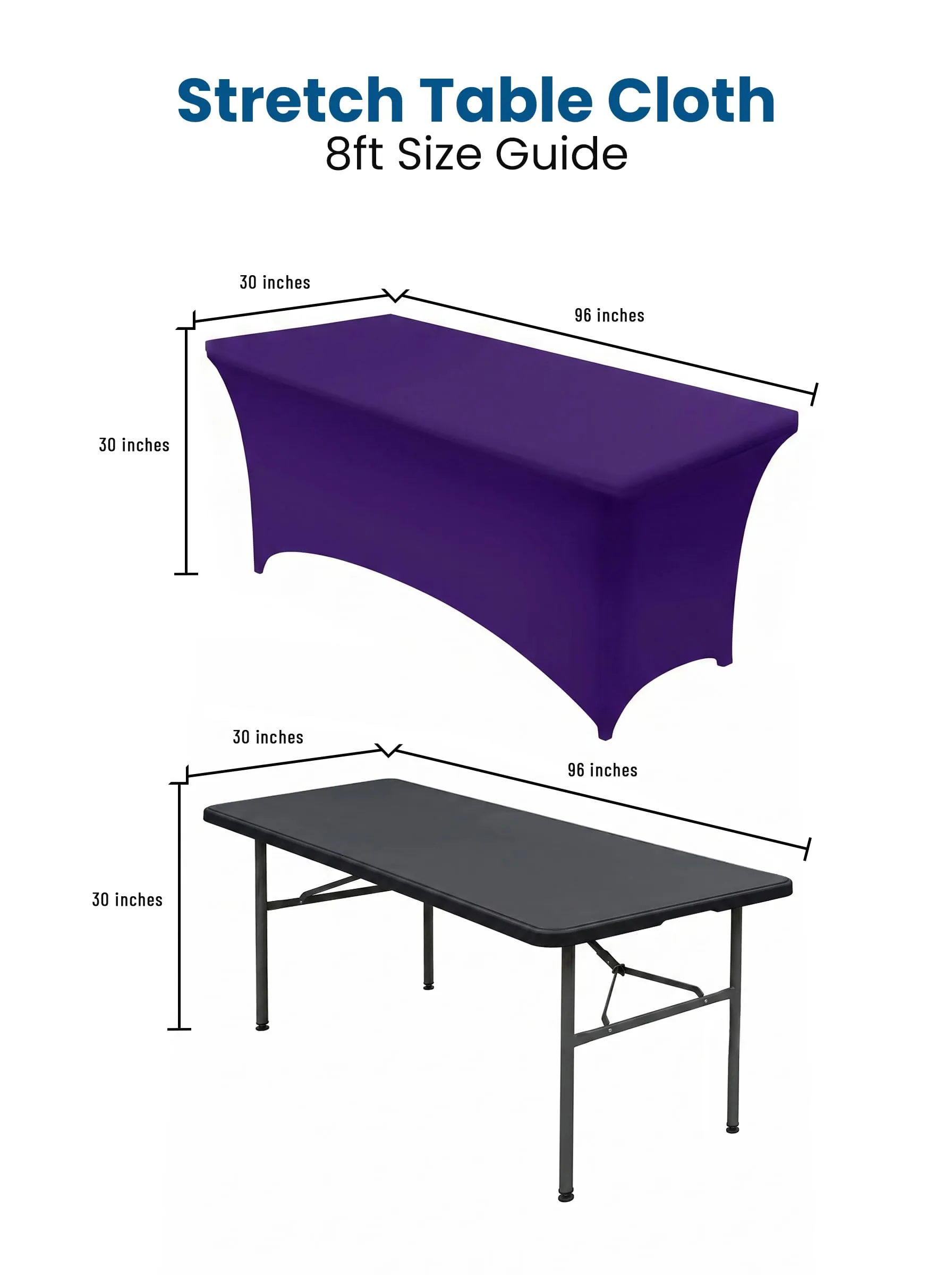 Utopia Kitchen Tovaglia Estensibile in Poliestere e Spandex, 244 cm (8 Piedi), Viola, Confezione da 2 - immagine 4