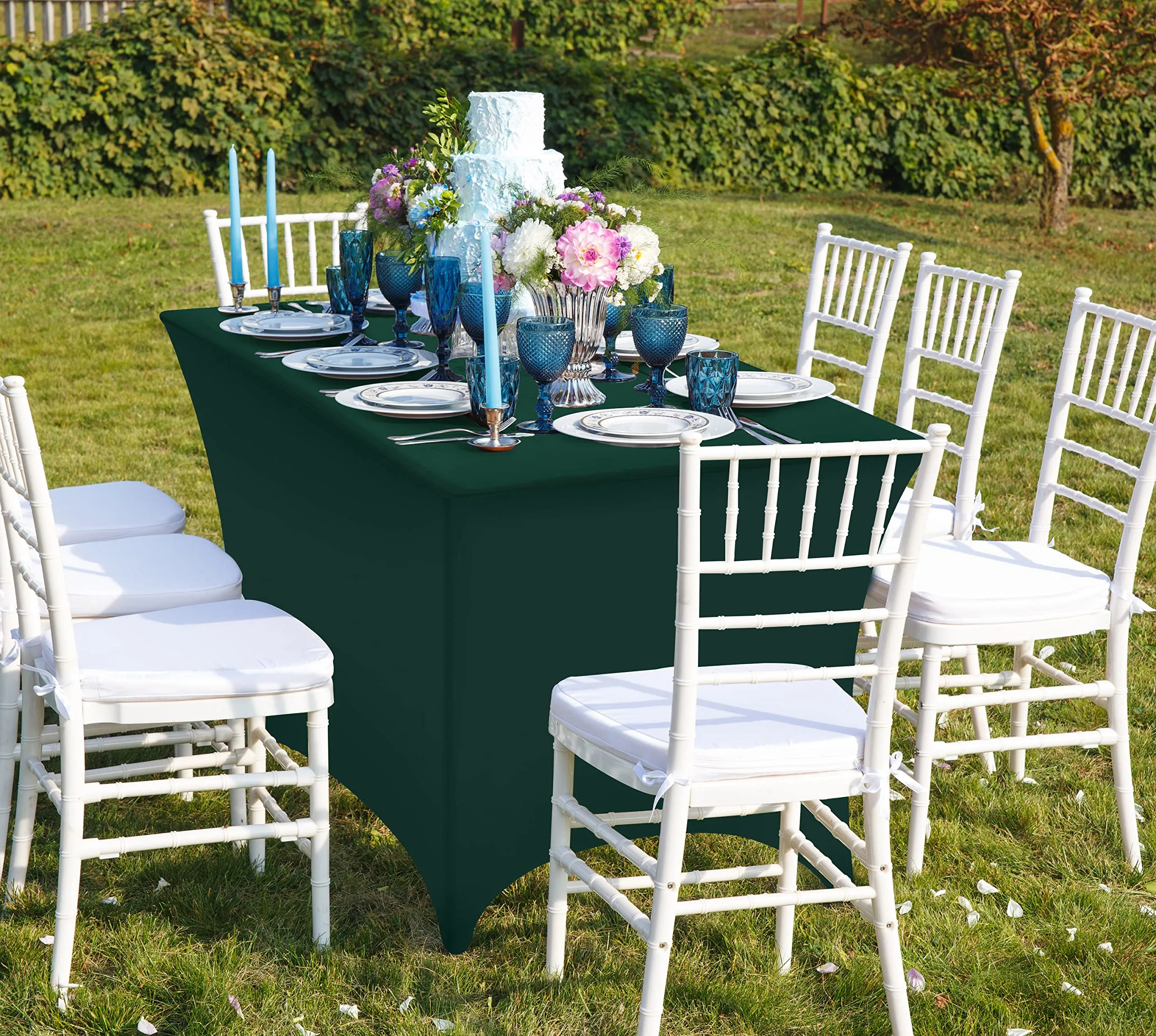 Utopia Kitchen Tovaglia Estensibile in Spandex, 122 cm, Verde Cacciatore, Confezione da 2 - immagine 7