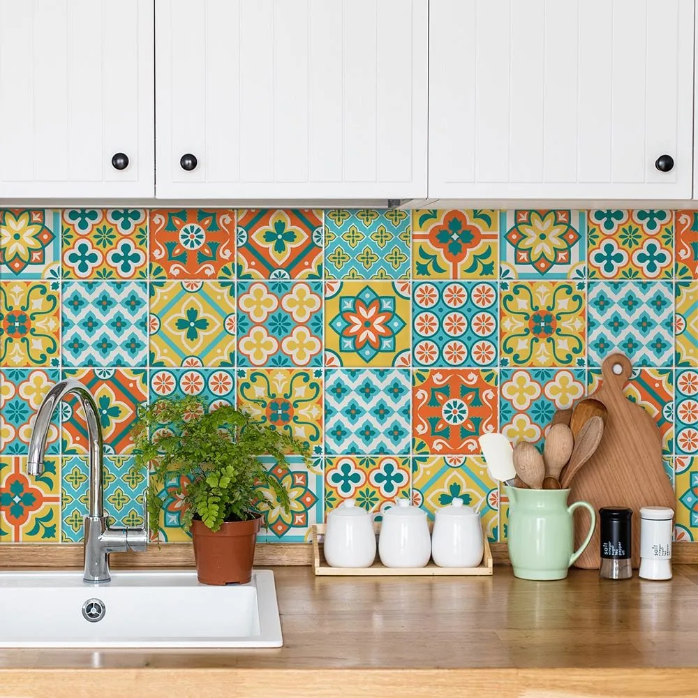 RE-COVERTILES Adesivi Piastrelle in PVC per Cucina e Bagno, 12 Pz 15x15 cm, PS00189 - immagine 1