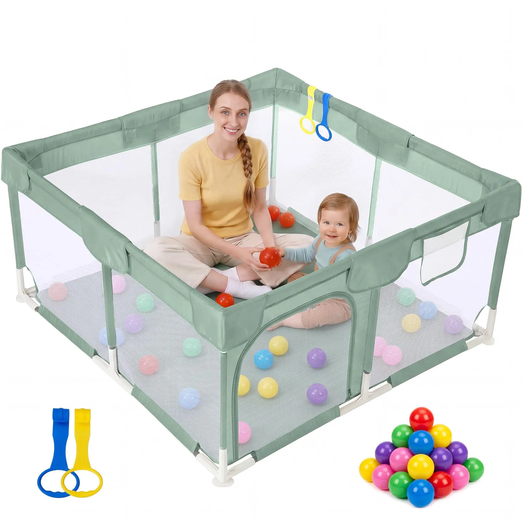 Dripex Box per Bambini Recinto Neonato, Small, Verde - immagine 1