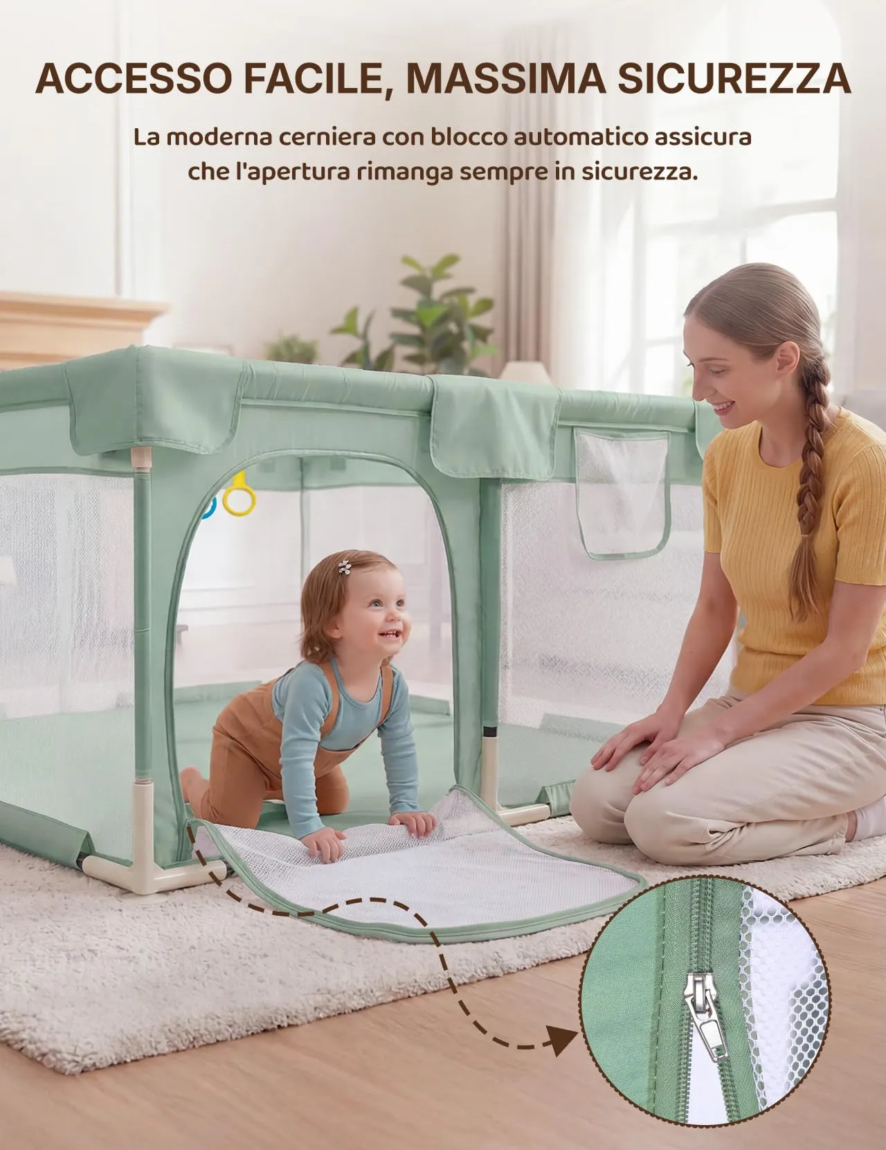 Dripex Box per Bambini Recinto Neonato, Small, Verde - immagine 5
