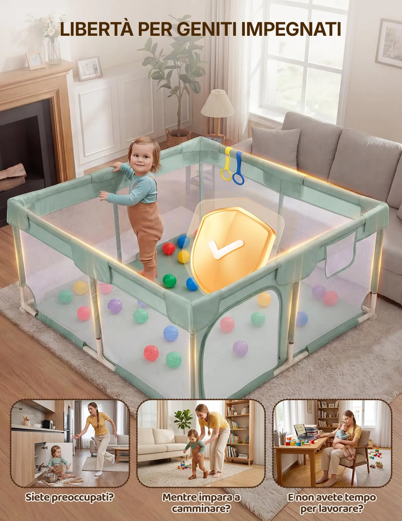 Dripex Box per Bambini Recinto Neonato, Small, Verde - immagine 9