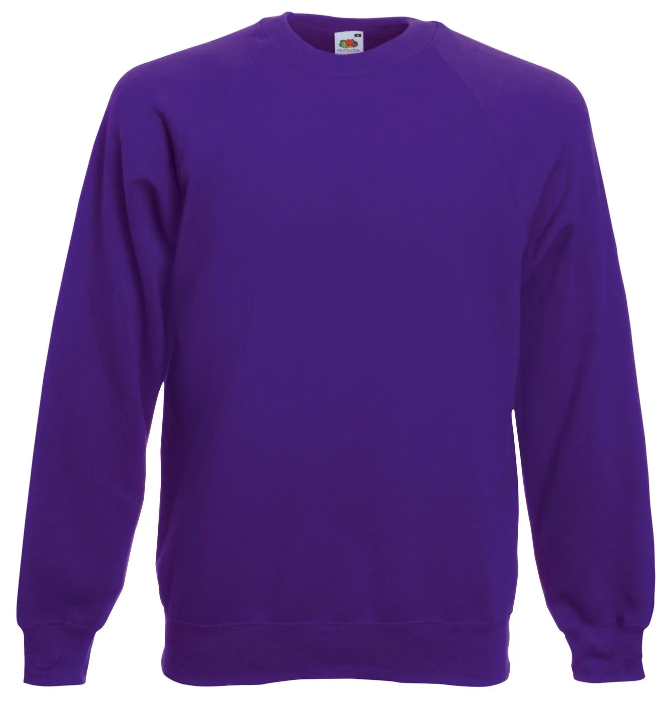 Fruit of the Loom Raglan Sweatshirt Unisex, Purple, L - immagine 2