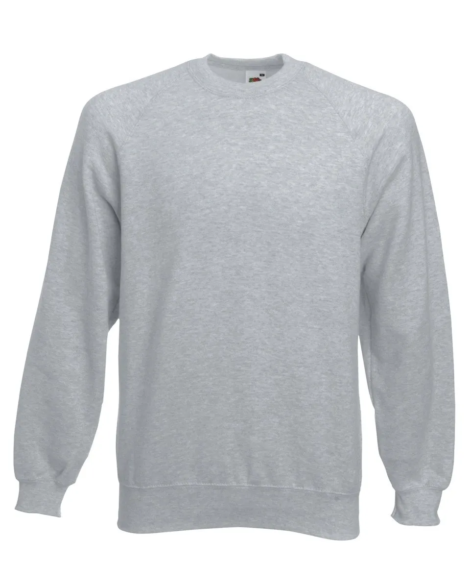 Fruit of the Loom Felpa con maniche raglan da uomo, Grigio mlange, XXL - immagine 1