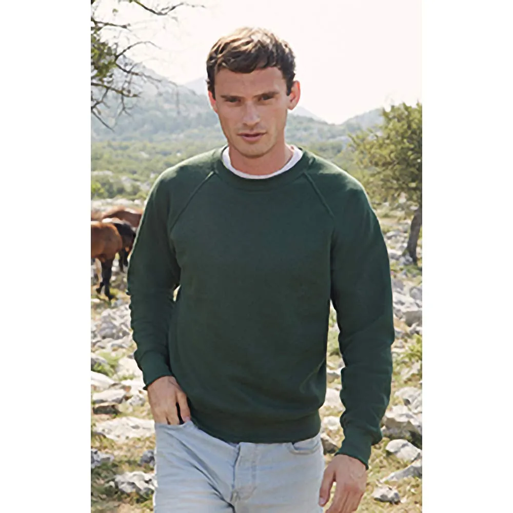 Fruit of the Loom Felpa Girocollo Maniche Raglan Uomo XL Verde Kelly - immagine 2