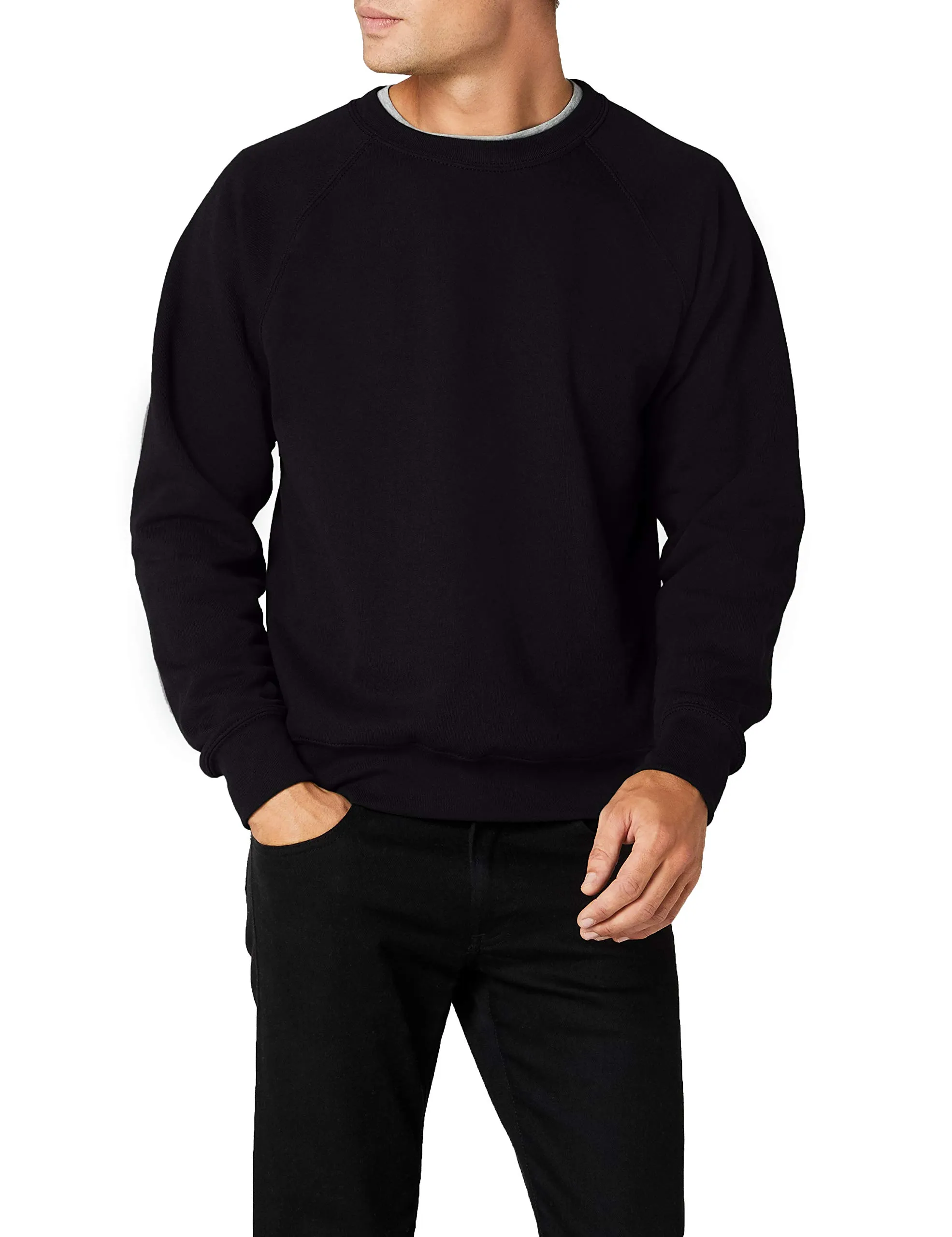 Fruit of the Loom Raglan Sweatshirt, Black, Medium - immagine 3