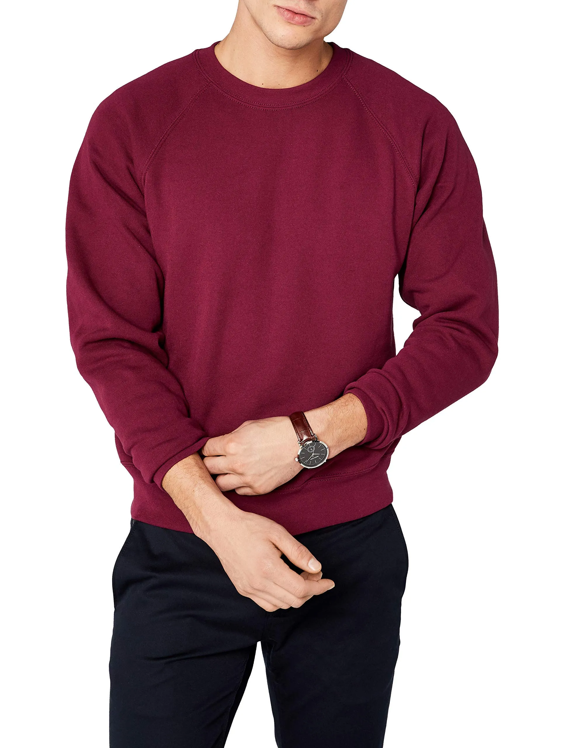 Fruit of the Loom Raglan Sweatshirt, Burgundy, XXL - immagine 1