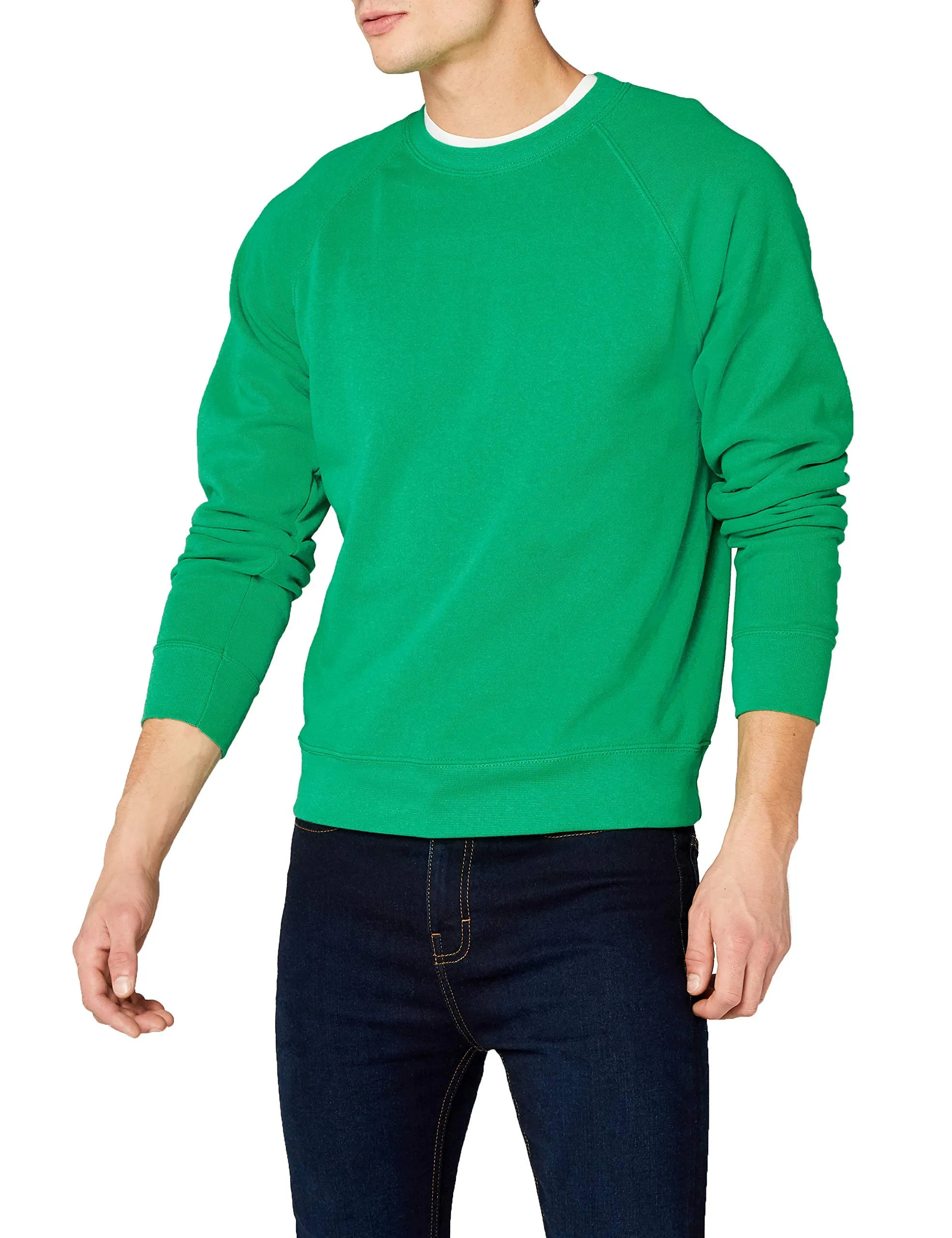 Fruit of the Loom Raglan Sweatshirt, Kelly Green, Large - immagine 1