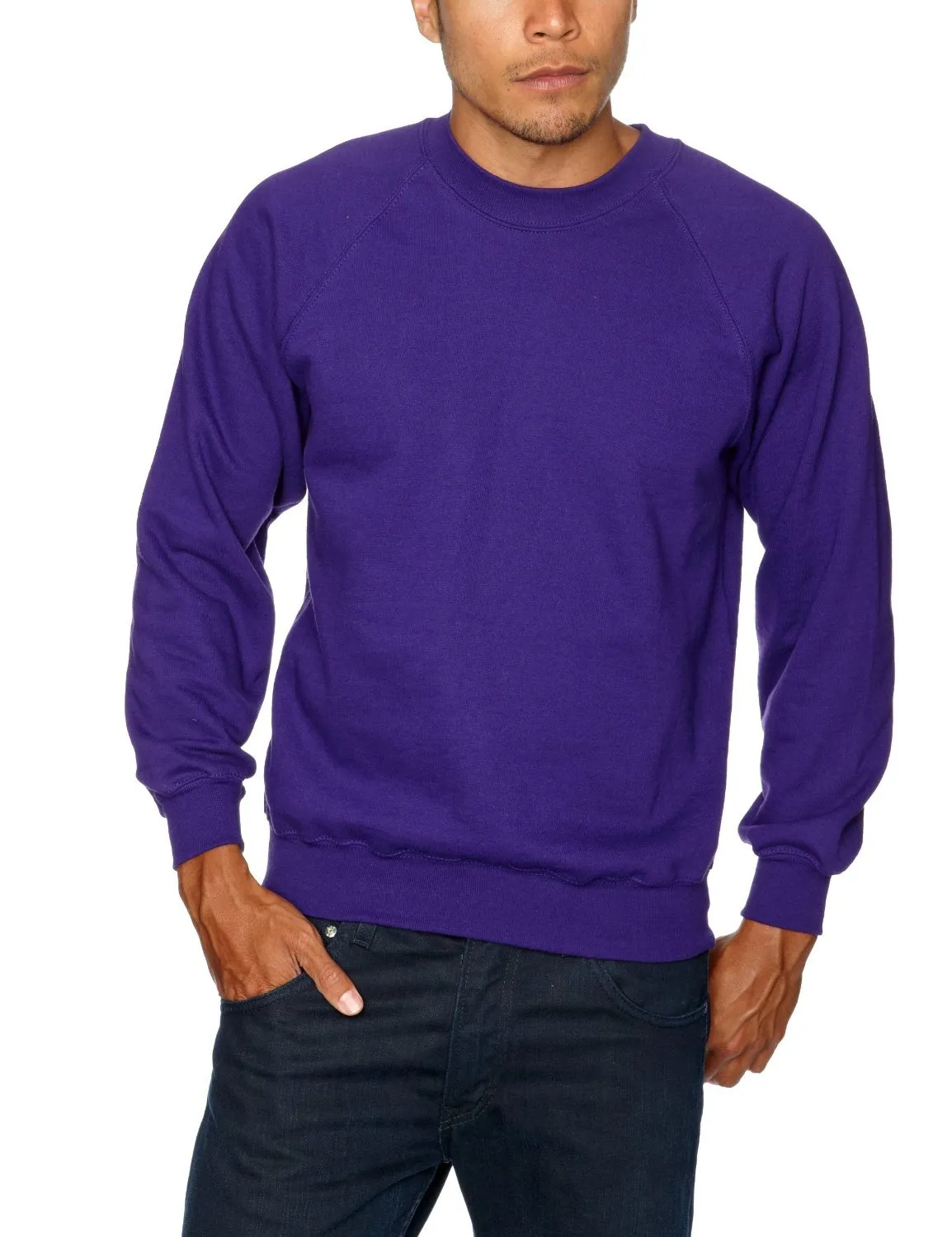 Fruit of the Loom Raglan Sweatshirt, Purple, XXL - immagine 1