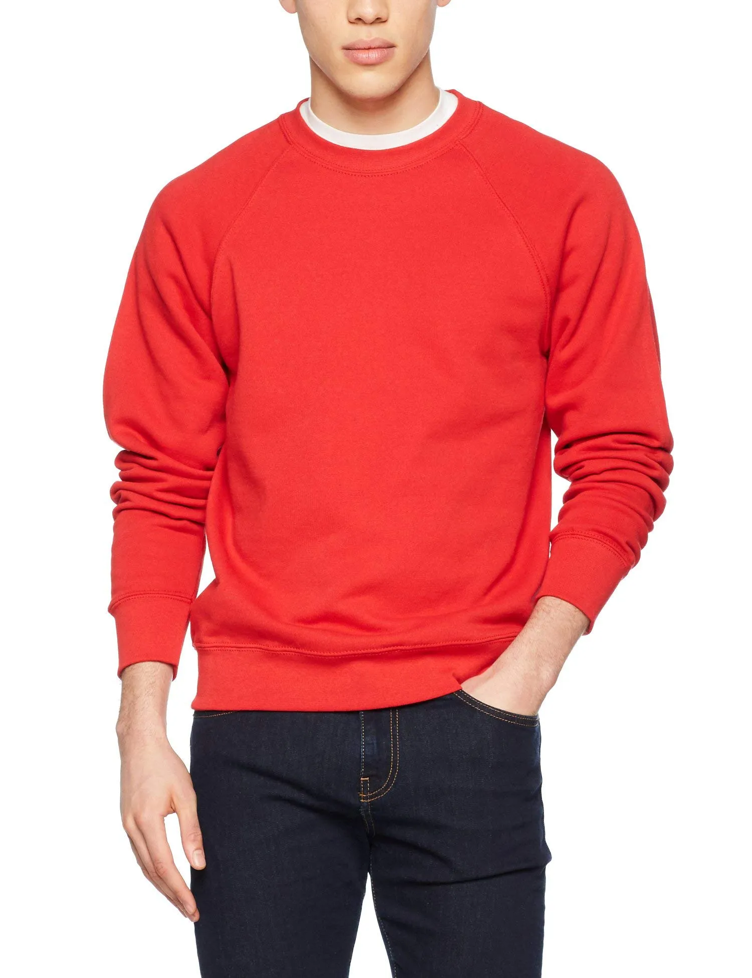 Fruit of the Loom Raglan Sweatshirt, Red, XXL - immagine 1