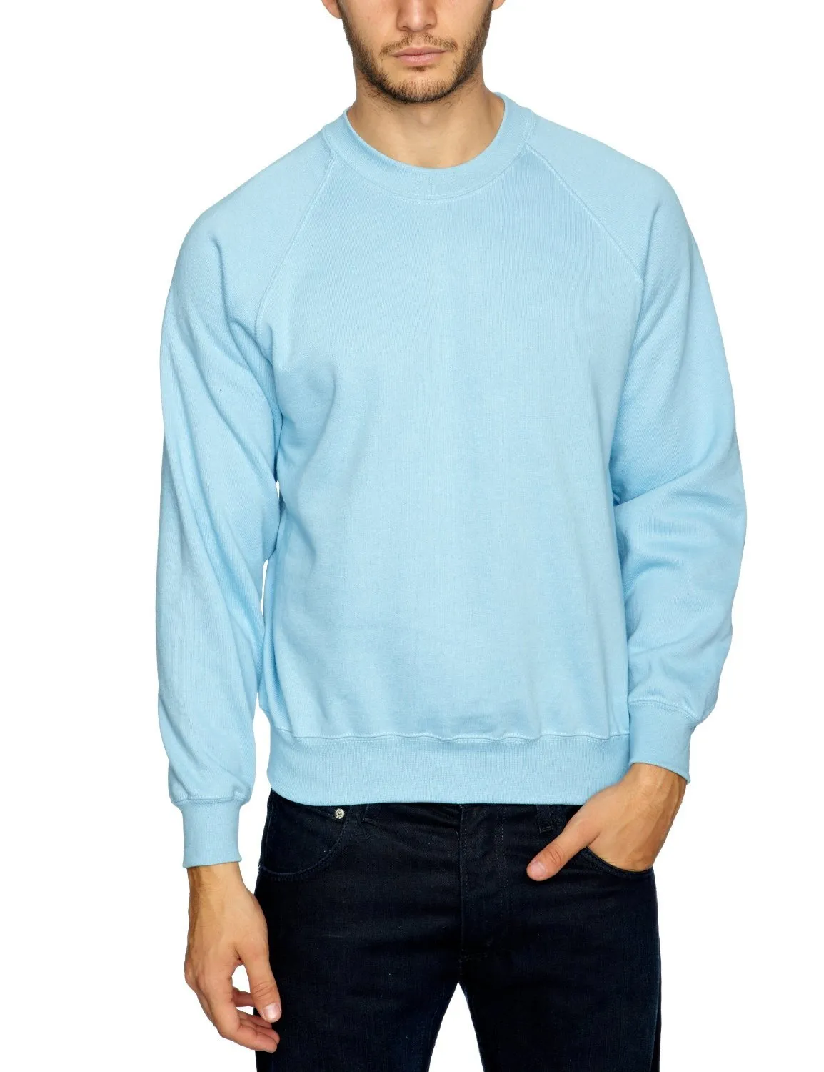 Fruit of the Loom Raglan Sweatshirt, Blu (Cielo), XXL - immagine 1