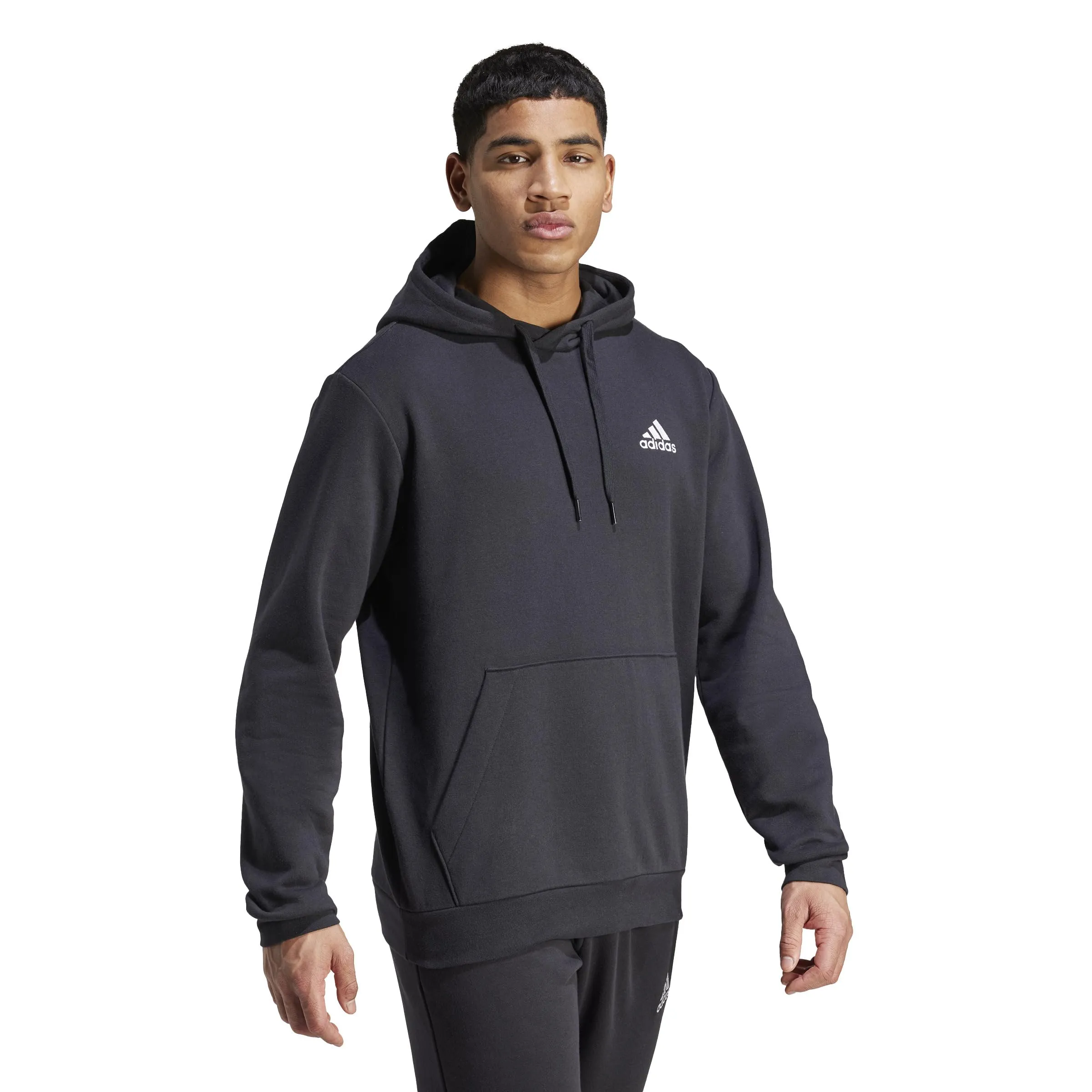 adidas Essentials Fleece Hoodie, Black/White, M Men - immagine 2