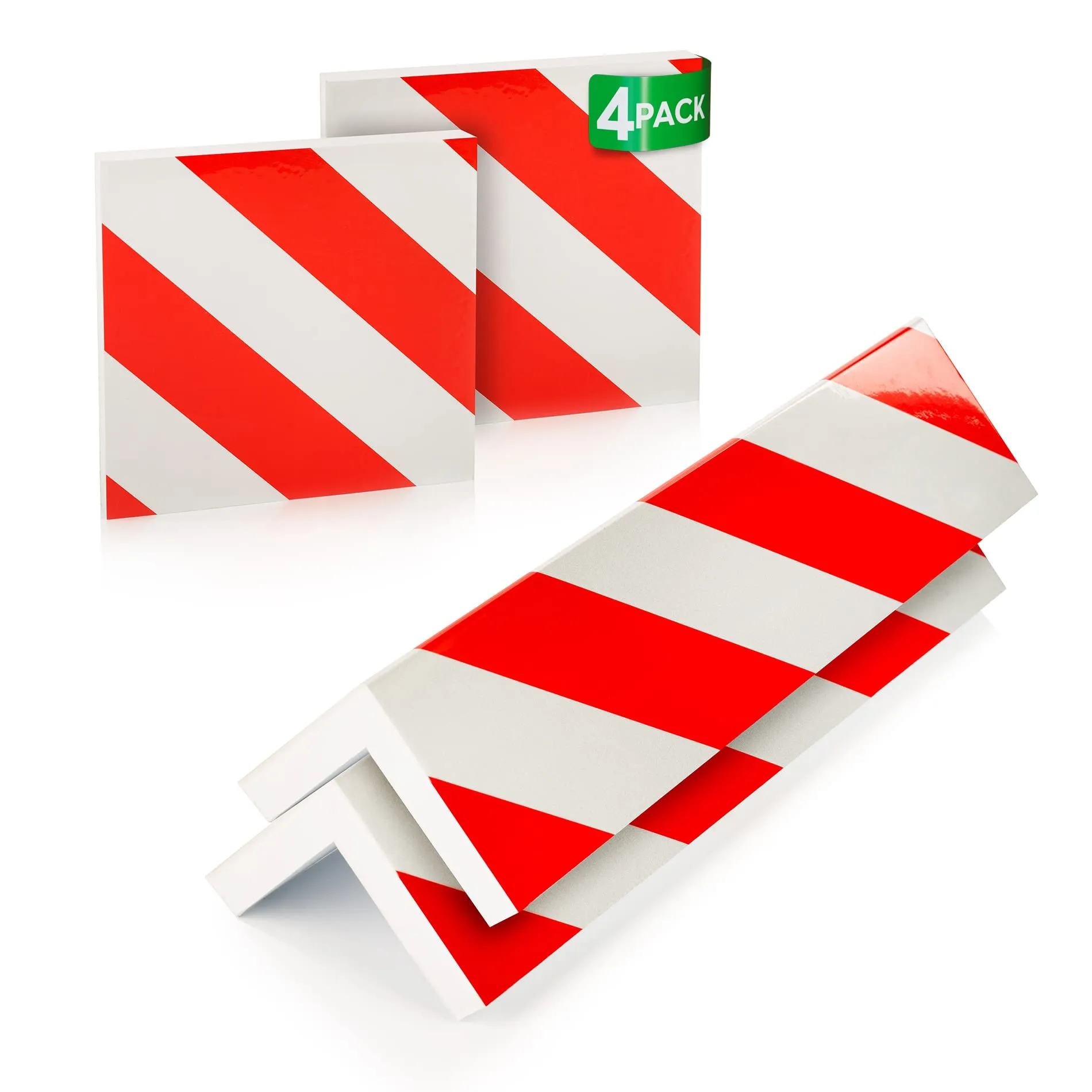 NURADA Paracolpi Garage Protezione Portiere Auto, Pack 5 Paraspigoli Gommapiuma (2 unità 40x20x2cm + 2 unità 20x20x2cm) Rosso - immagine 1
