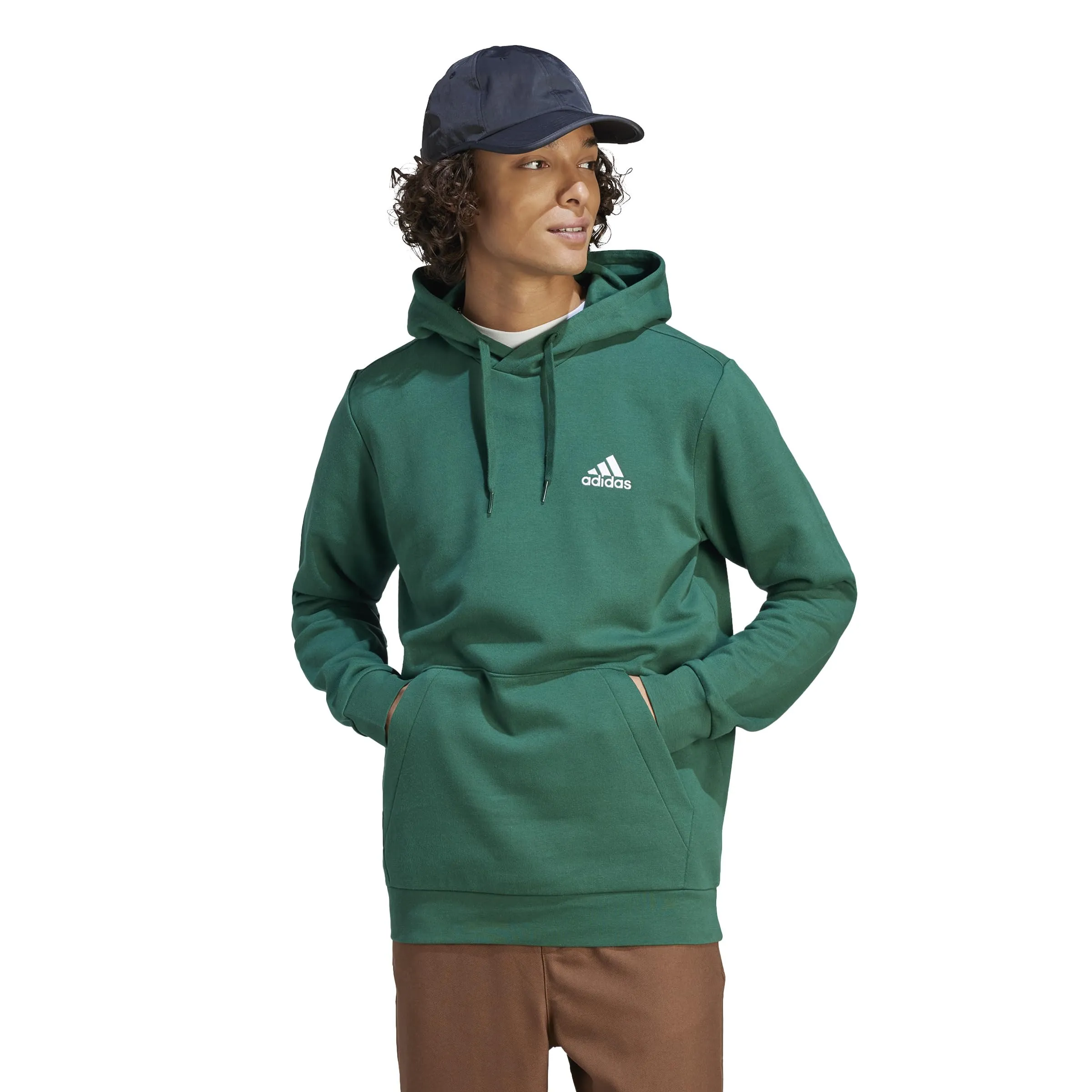 adidas Essentials Fleece Hoodie, Collegiate Green, XXL Uomo - immagine 1