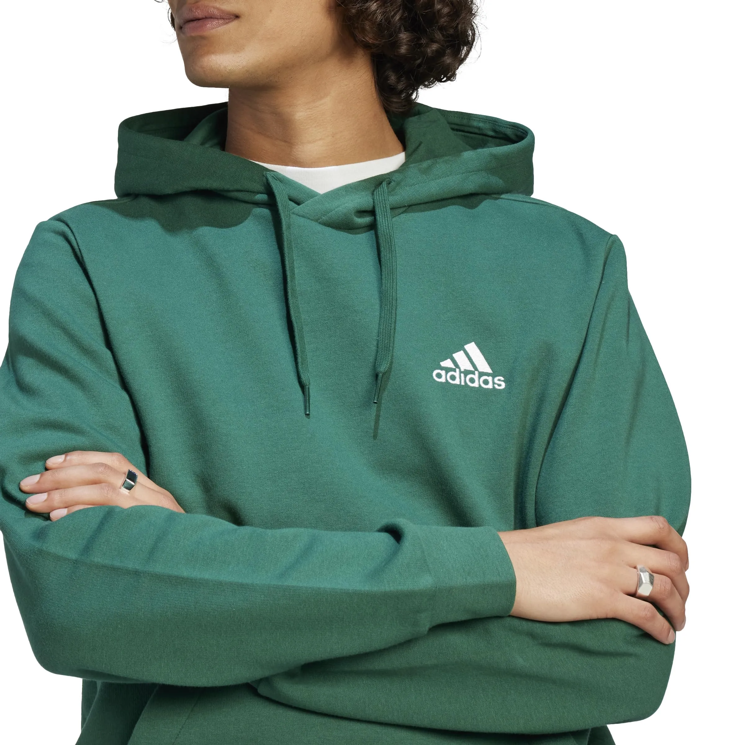 adidas Essentials Fleece Hoodie, Collegiate Green, XXL Uomo - immagine 9