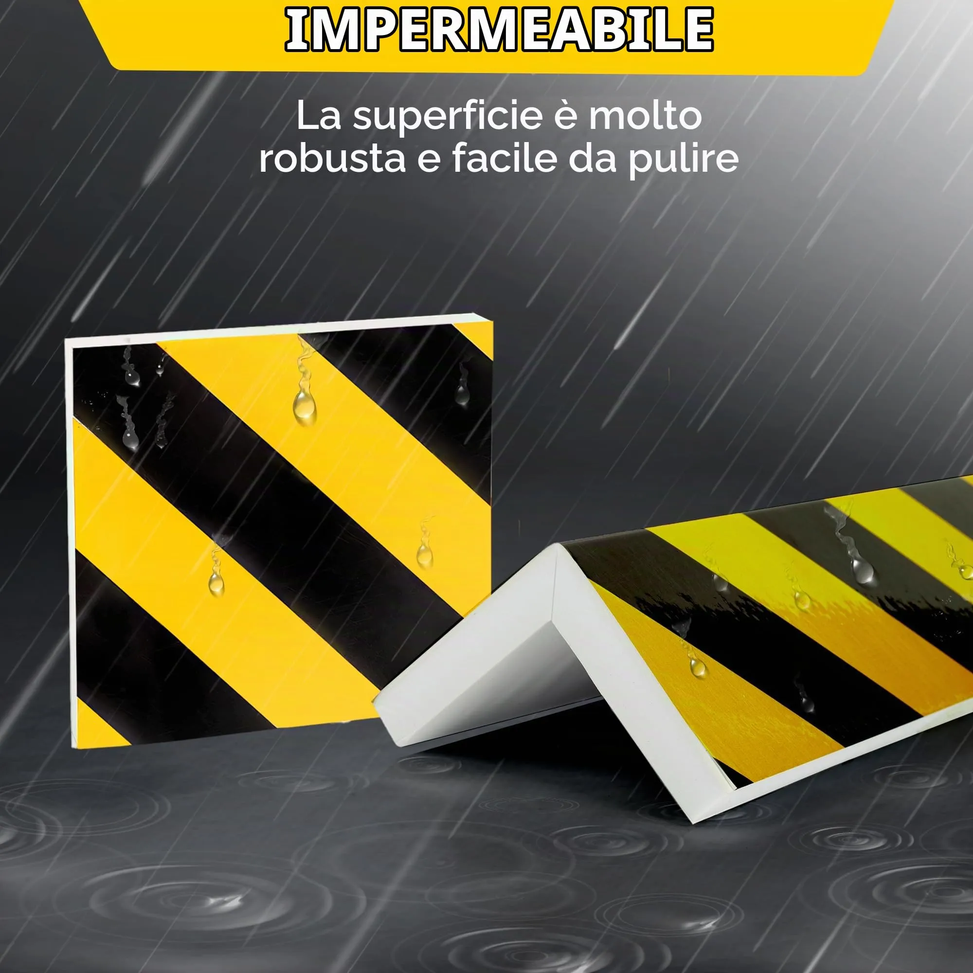 NURADA Paracolpi Garage Protezione Portiere Auto Paraspigoli Gommapiuma Giallo (4 unità 40x20x2cm + 2 unità 20x20x2cm) - immagine 6