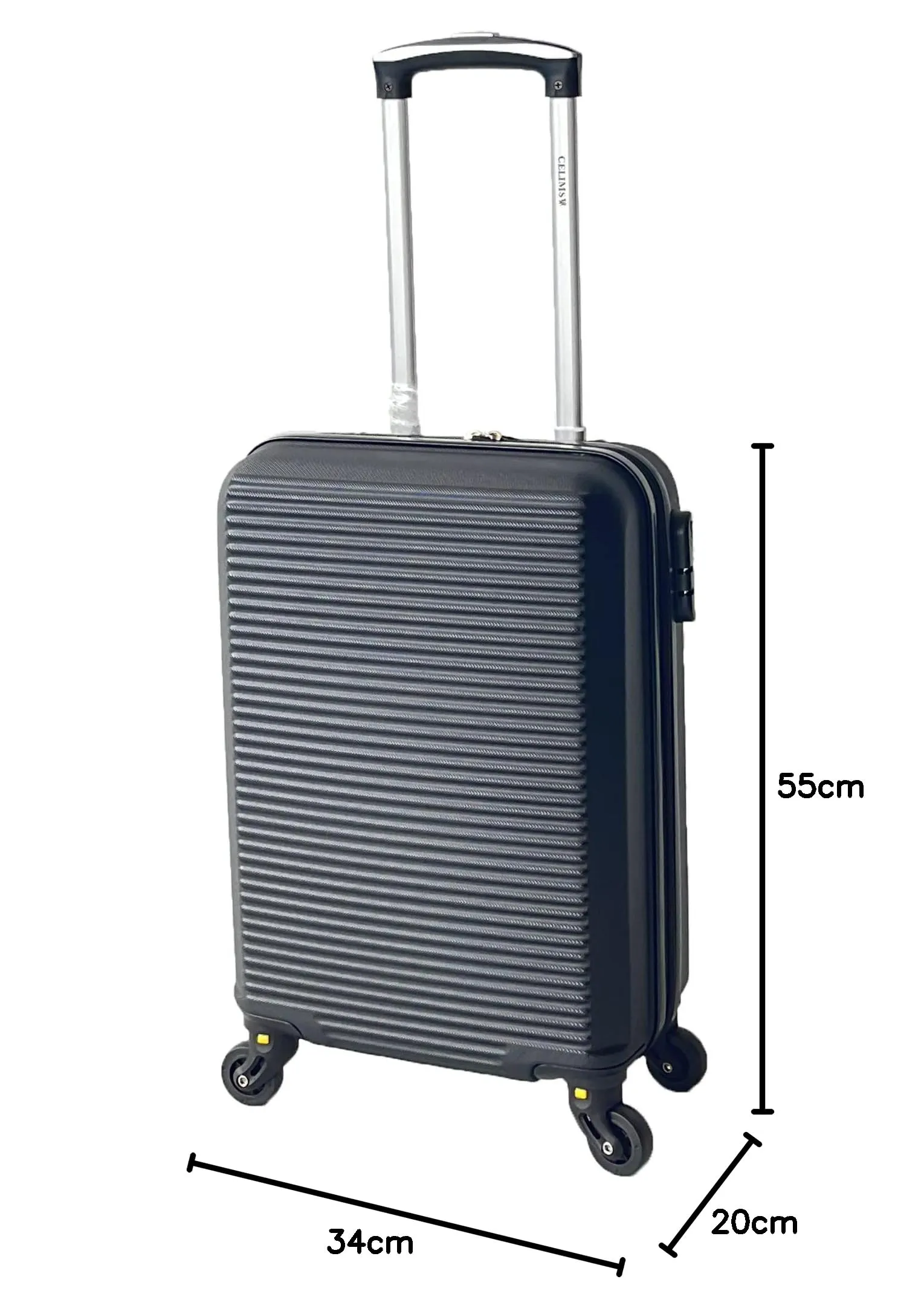 CELIMS Set Valigia Cabina 55 cm e Beauty Case 12 Pollici, Nero - immagine 9