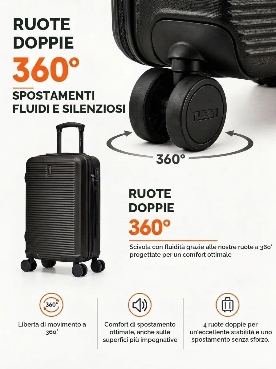 CELIMS Set Valigie 5 Pezzi - Nero - immagine 6