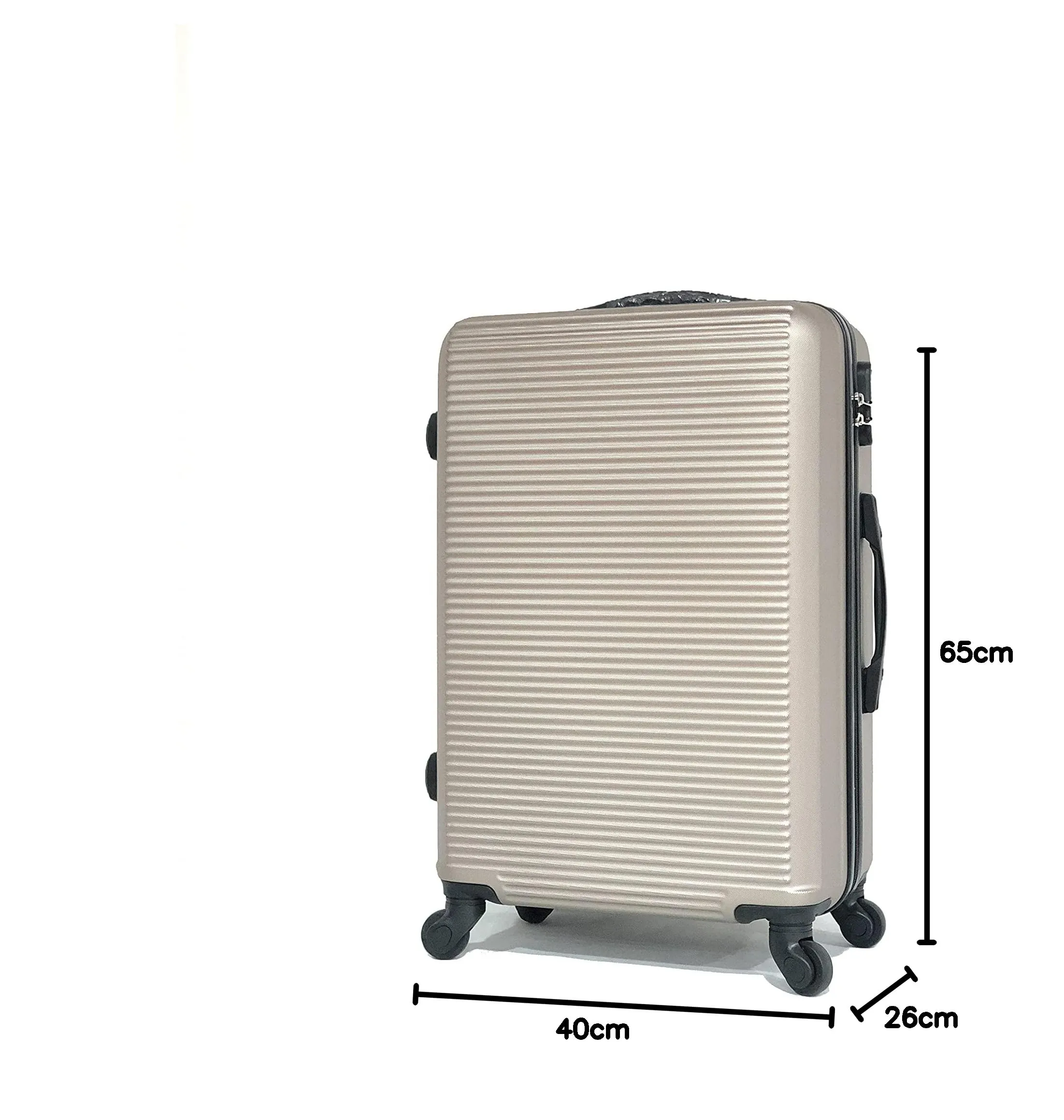 CELIMS Valigia Rigida Media 65cm Champagne in ABS con 4 Ruote e Lucchetto Integrato - immagine 8