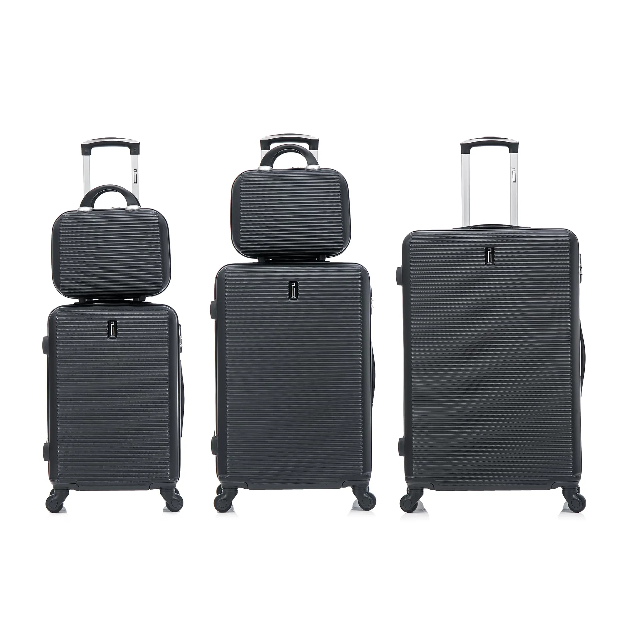 CELIMS Set Valigie 6 Pezzi, Nero - immagine 2