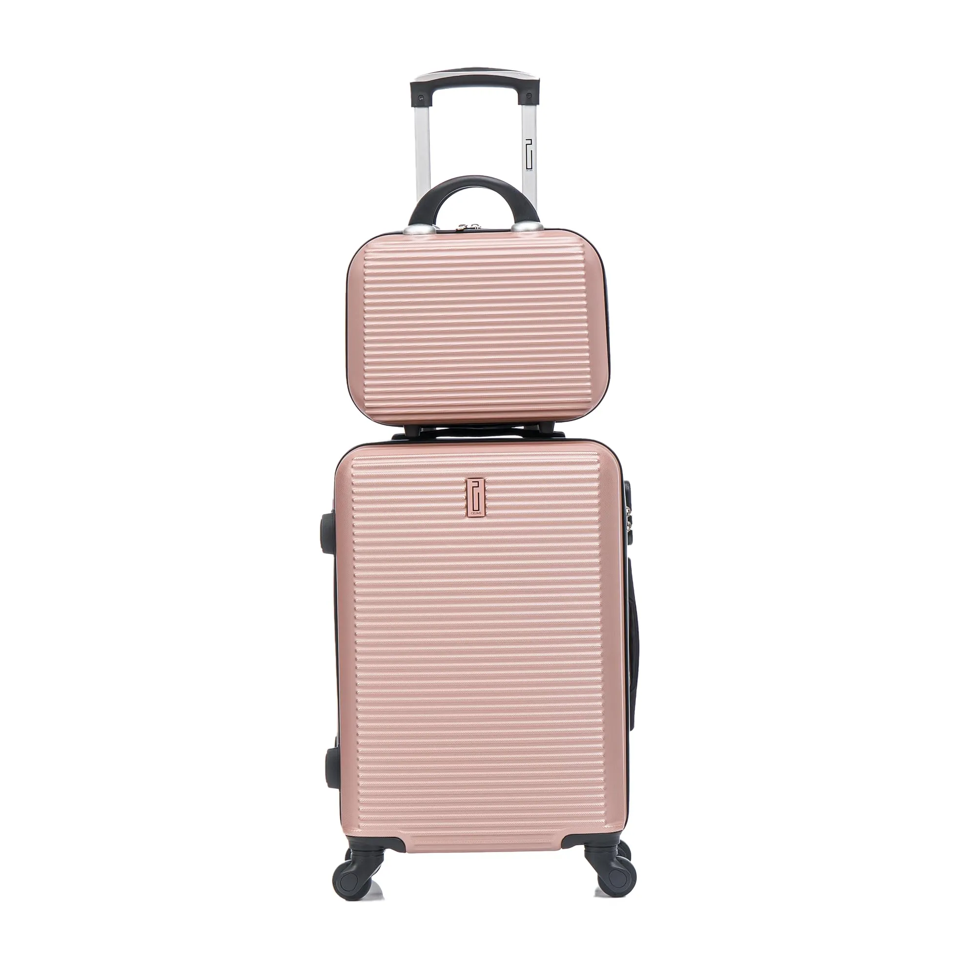 CELIMS Set Valigia Cabina 55 cm e Vanity 12 Pollici, Oro Rosa - immagine 2