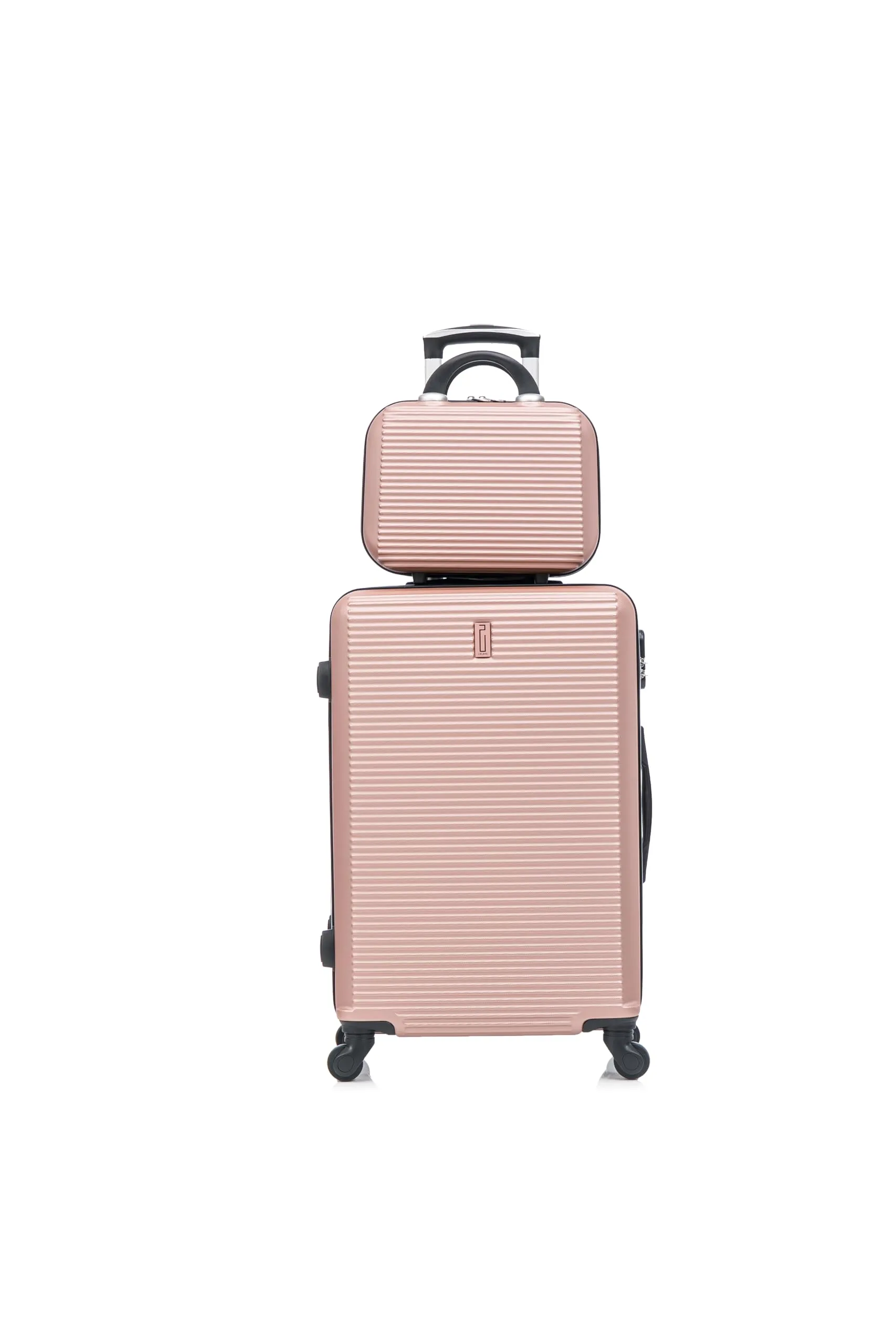 CELIMS Set Valigie Rigide Oro Rosa - Valigia da Stiva 75cm e Beauty Case 35cm - immagine 2