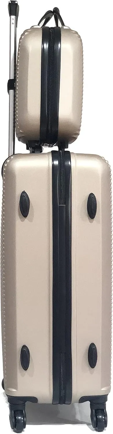 CELIMS Set Valigie Rigide Champagne - Valigia Media 65cm e Beauty Case 35cm - immagine 2