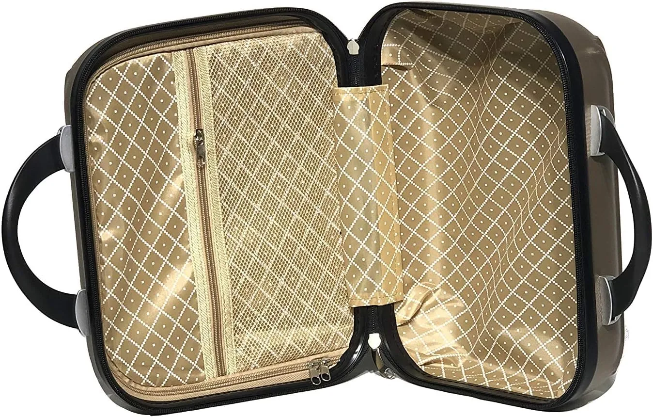 CELIMS Set Valigie Rigide Champagne - Valigia Media 65cm e Beauty Case 35cm - immagine 7