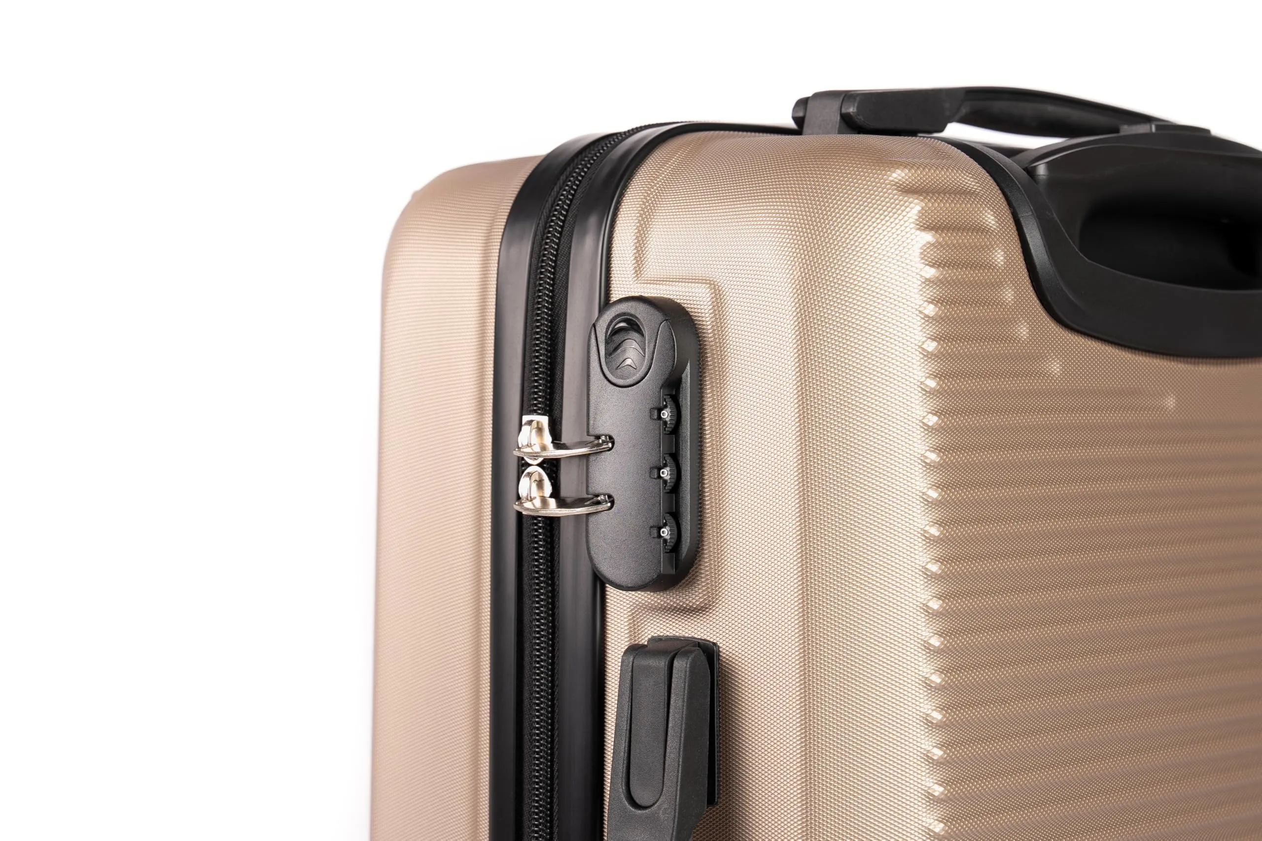 CELIMS Set Valigie Rigide Champagne - Valigia Media 65cm e Beauty Case 35cm - immagine 8
