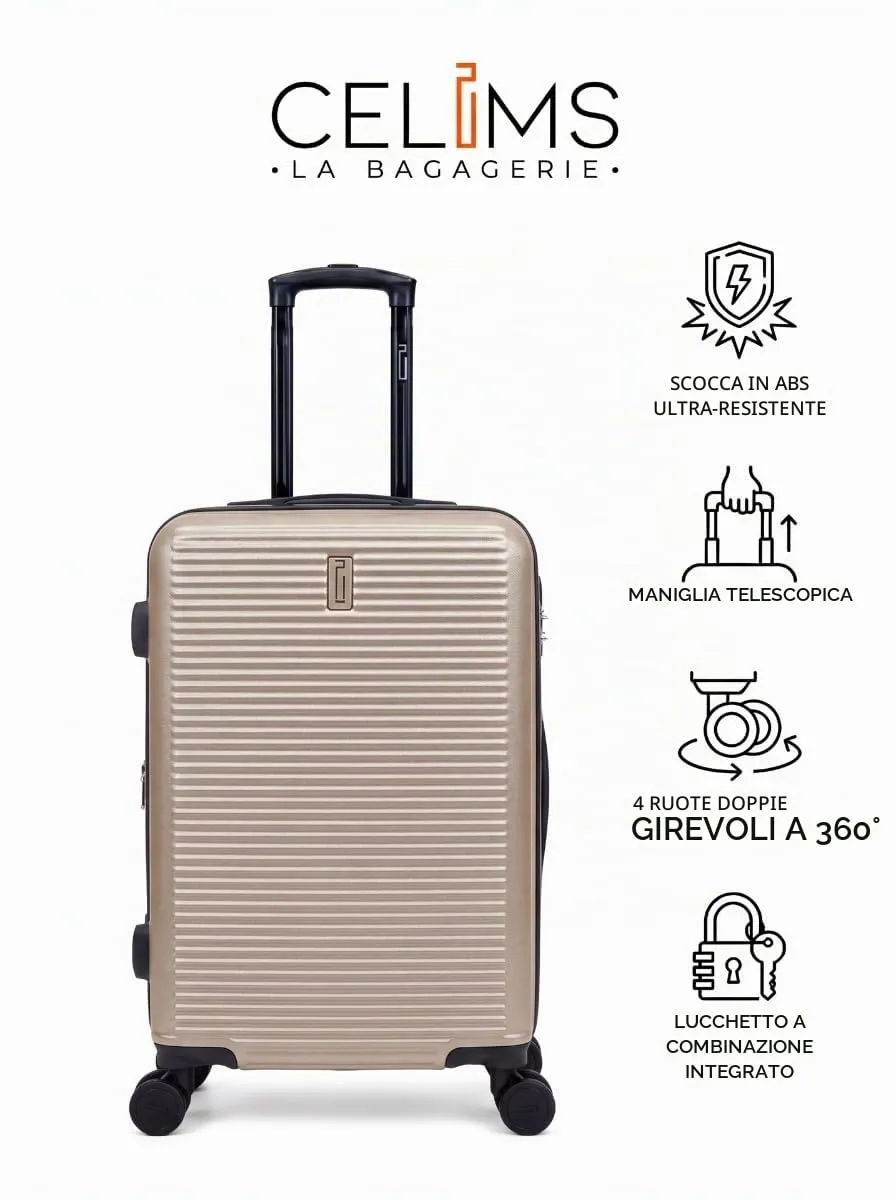 CELIMS Set Valigie 5 Pezzi in ABS - Champagne - immagine 4