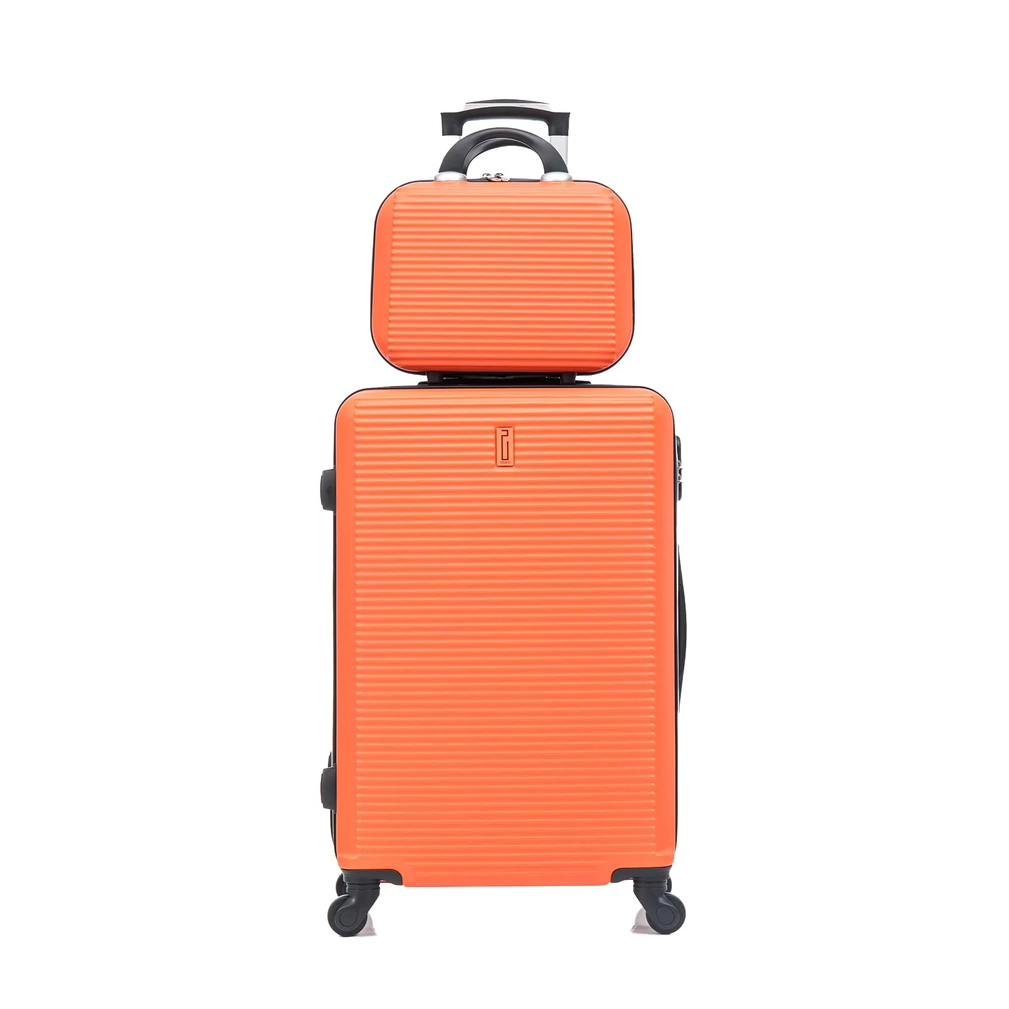 CELIMS Set Valigie Rigide Arancione, Trolley da Stiva 75cm e Beauty Case 35cm - immagine 2