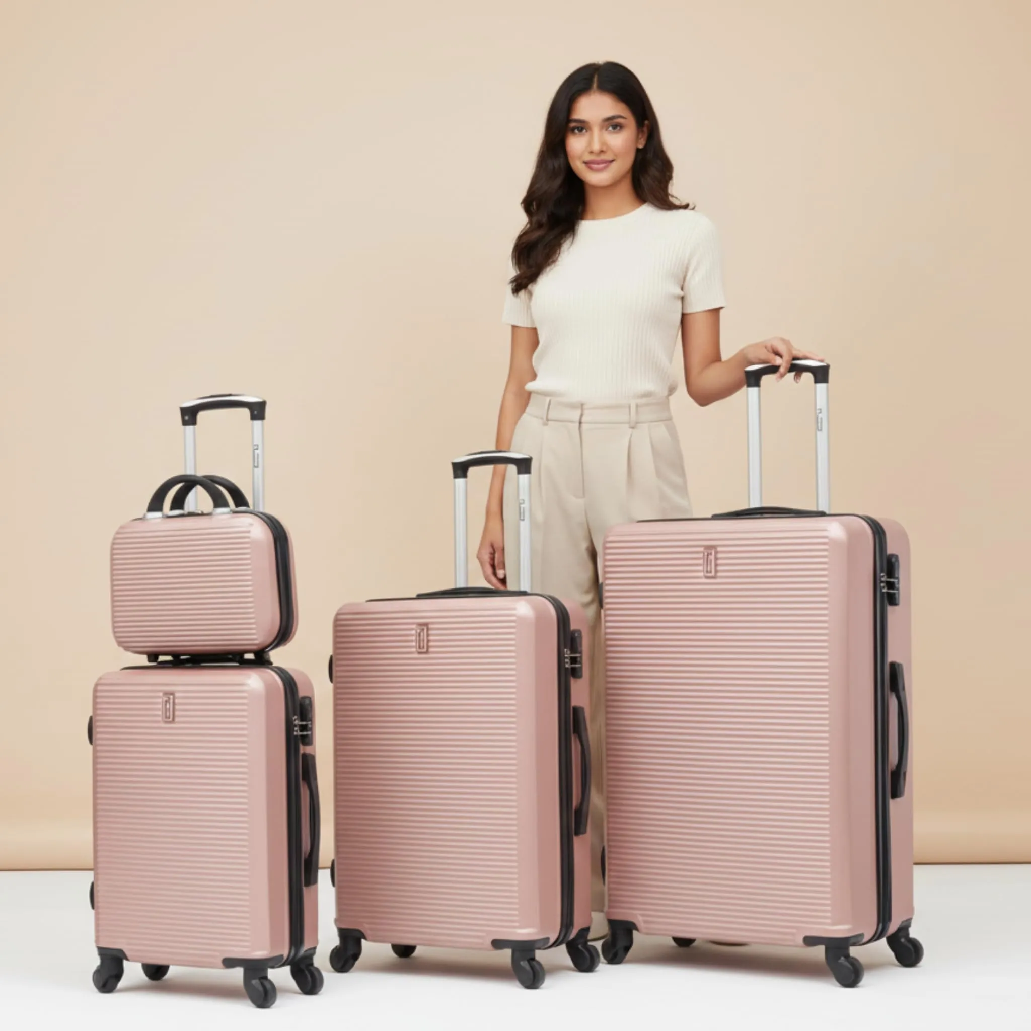 CELIMS Valigia Cabina 55 cm, Oro Rosa - immagine 8
