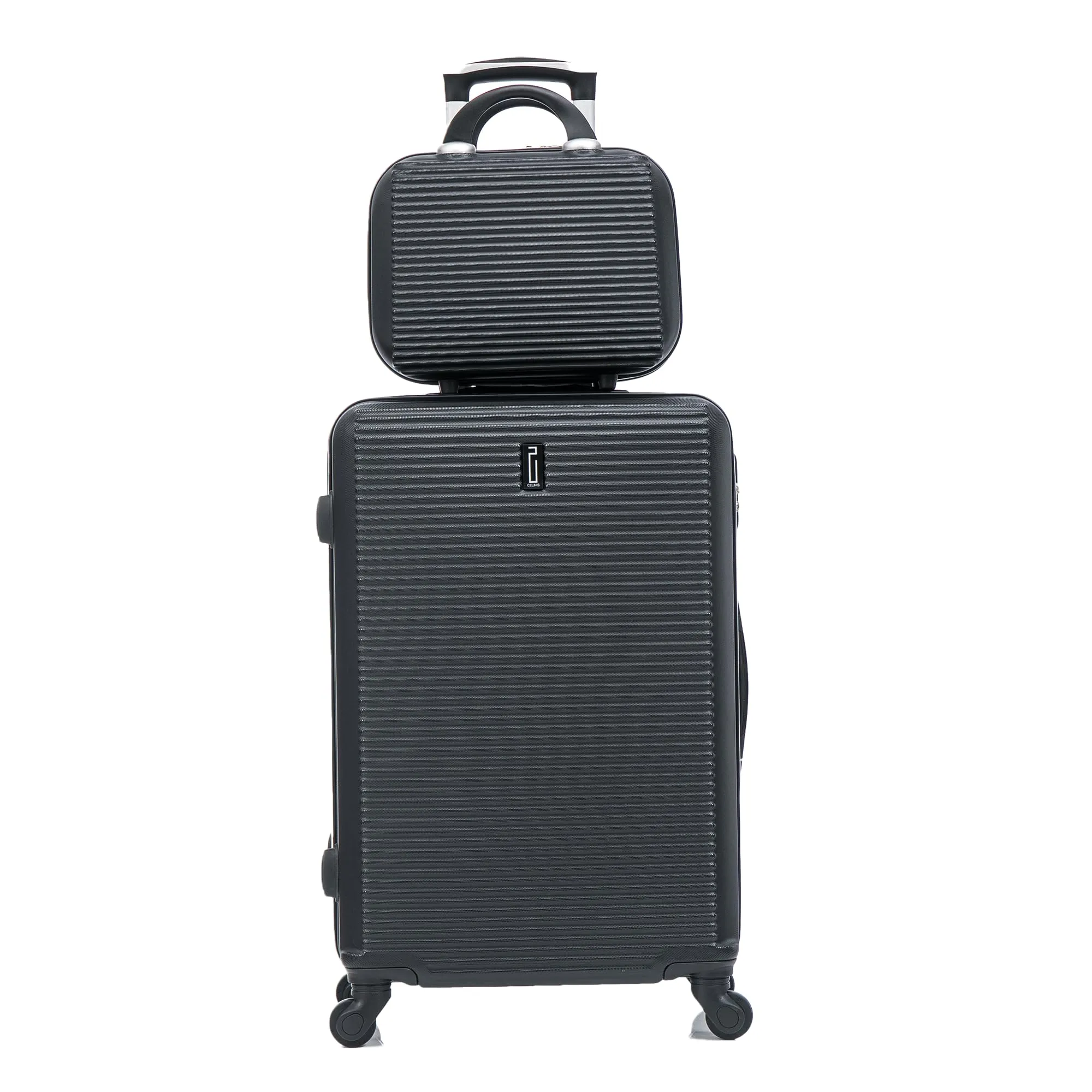 CELIMS Set Valigie Rigide Nero - Valigia Media 65cm e Beauty Case 35cm - immagine 2