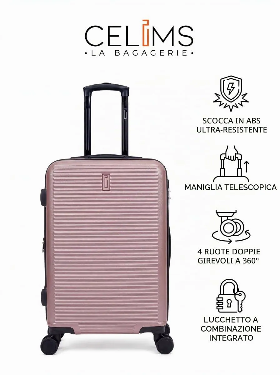 CELIMS Set Valigie 5 Pezzi - Oro Rosa - immagine 4