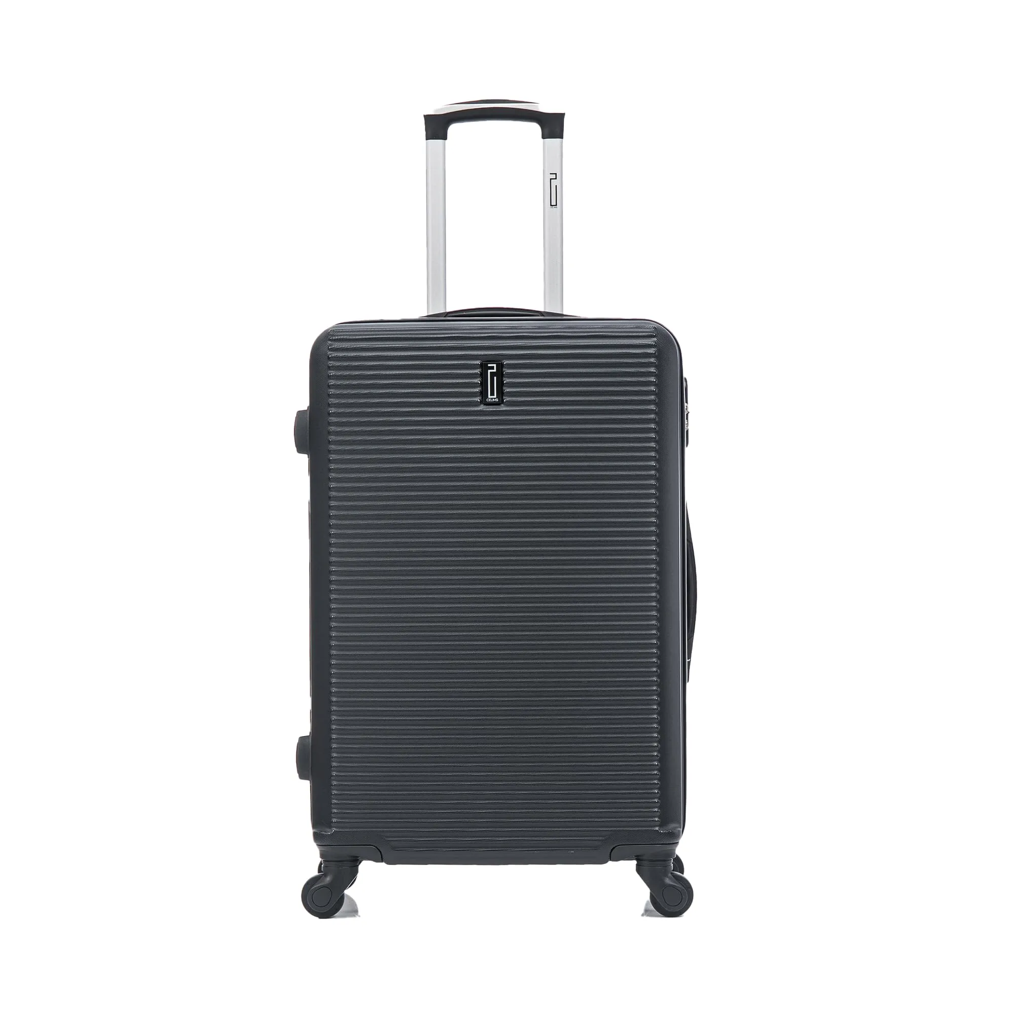 CELIMS Valigia Rigida Media 65cm ABS con Lucchetto Integrato e 4 Ruote - Nero - immagine 2