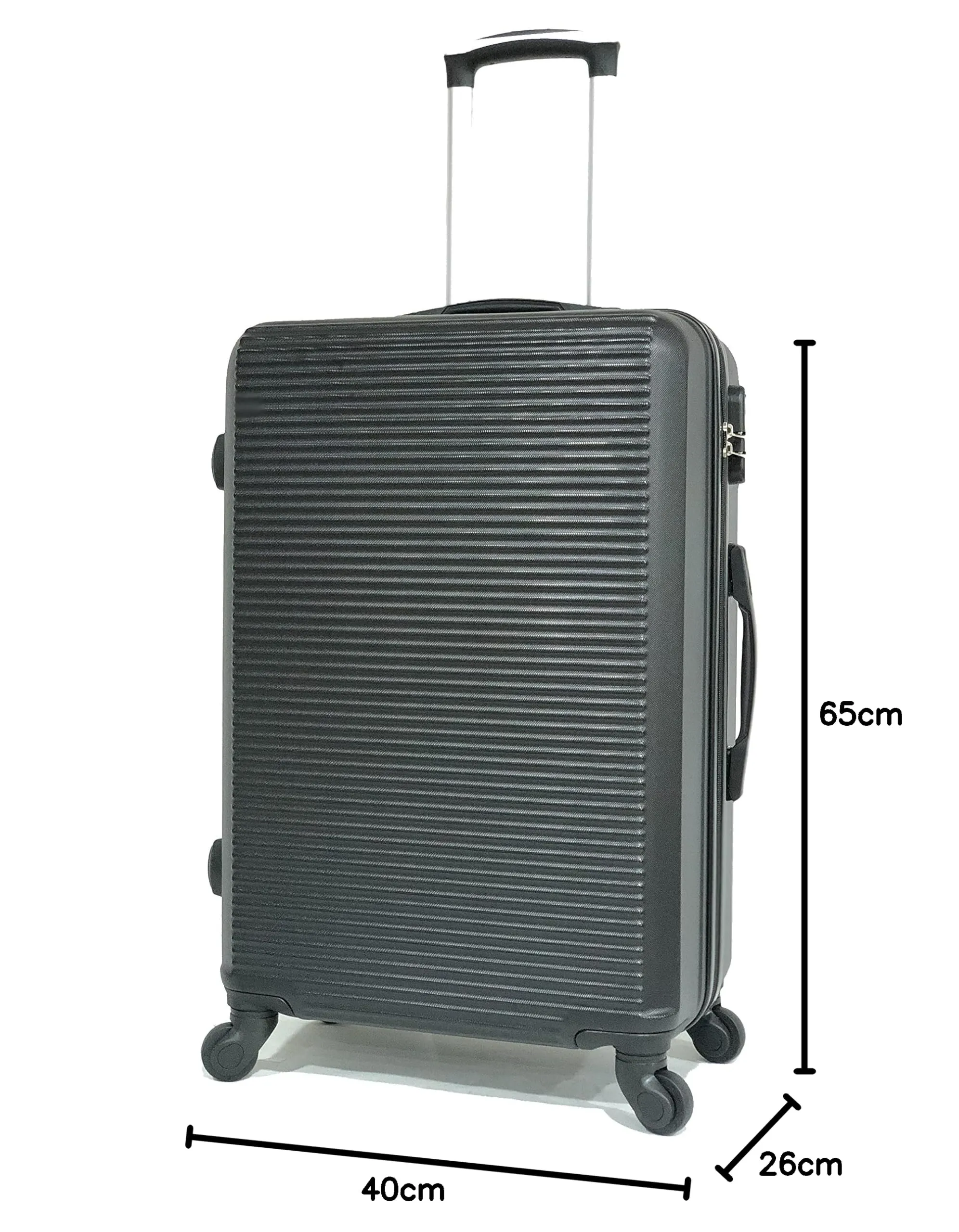 CELIMS Valigia Rigida Media 65cm ABS con Lucchetto Integrato e 4 Ruote - Nero - immagine 9