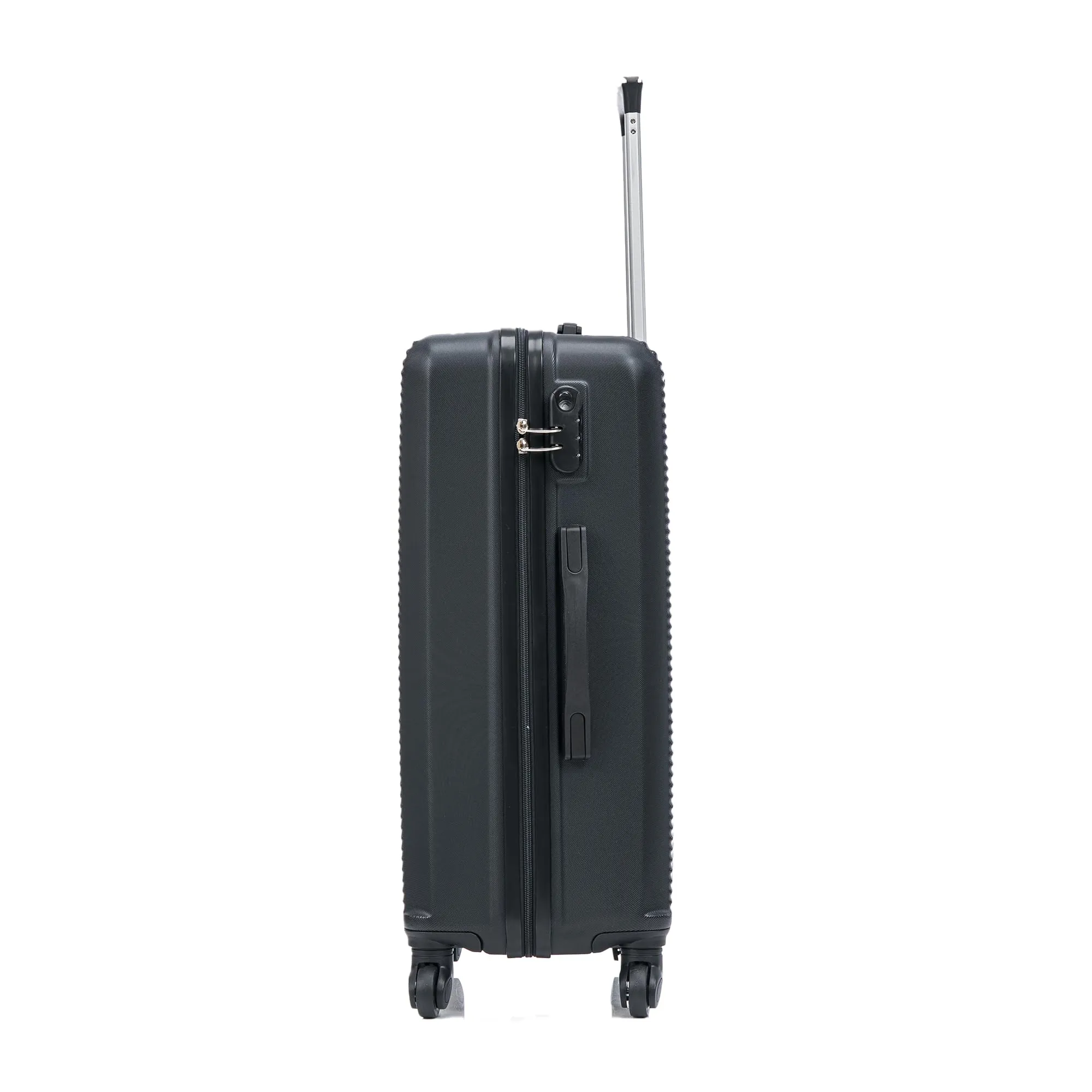 CELIMS Valigia Rigida 75cm ABS con Lucchetto Integrato e 4 Ruote, Nero - immagine 5