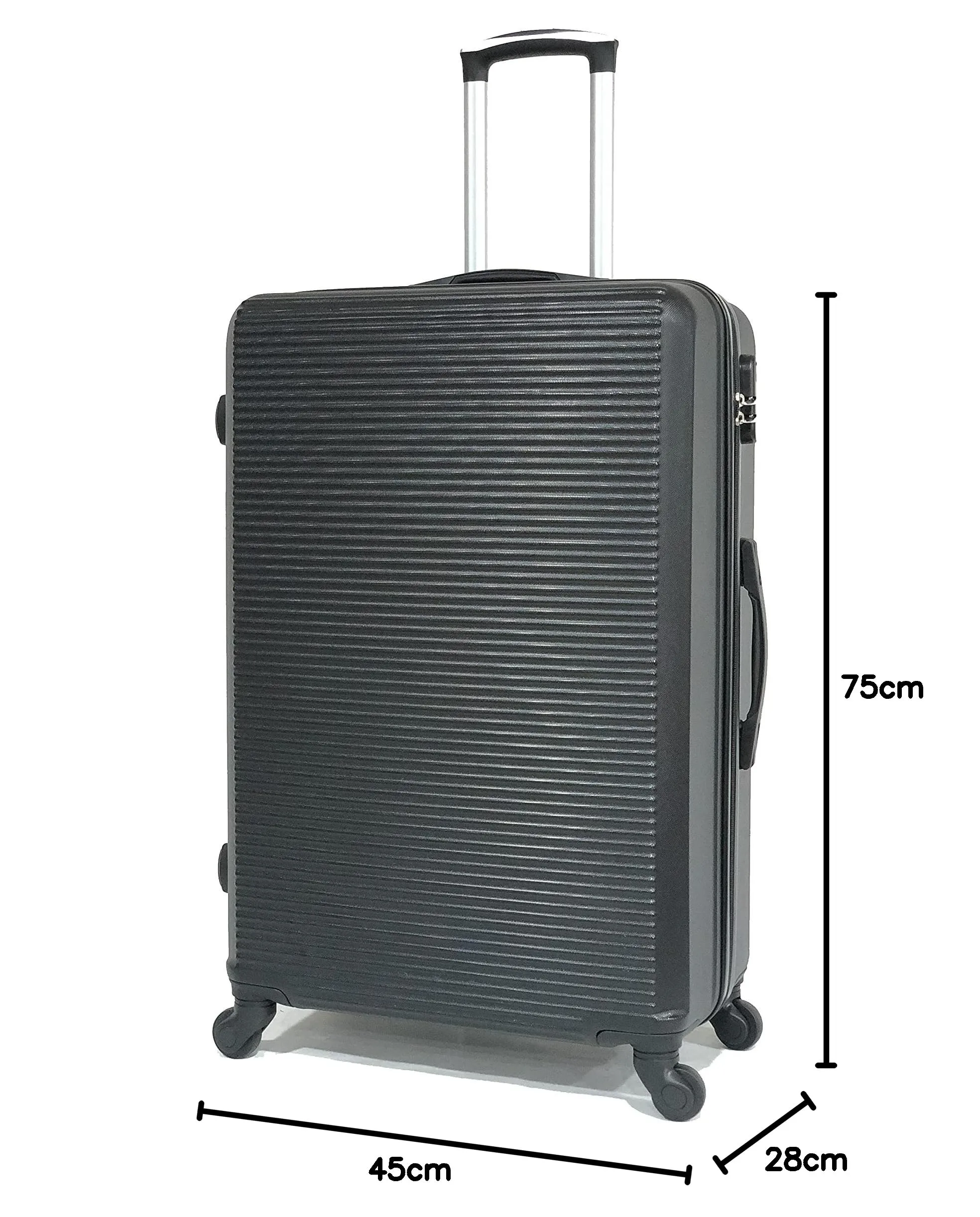 CELIMS Valigia Rigida 75cm ABS con Lucchetto Integrato e 4 Ruote, Nero - immagine 9